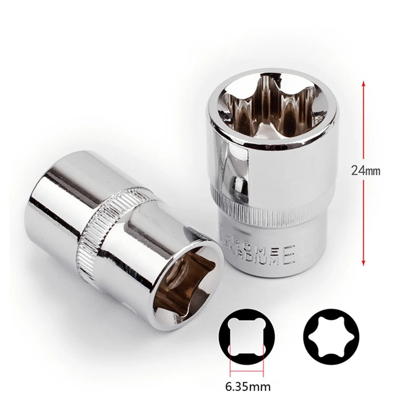 1/4 "napęd Torx gwiazda gniazdo Torx klucz grzechotkowy głowica nasadowa narzędzie do napraw samochodowych E4 E5 E6 E7 E8 E10 adapter żeński (Color : 14PCS)