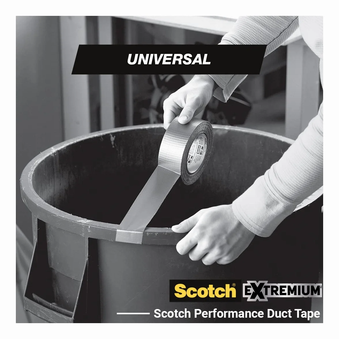 Scotch Taśma naprawcza, UNIWERSAL, czarna - 1 rolka, 25 m x 48 mm - do użytku wewnętrznego, mocny klej, mocna i wodoodporna