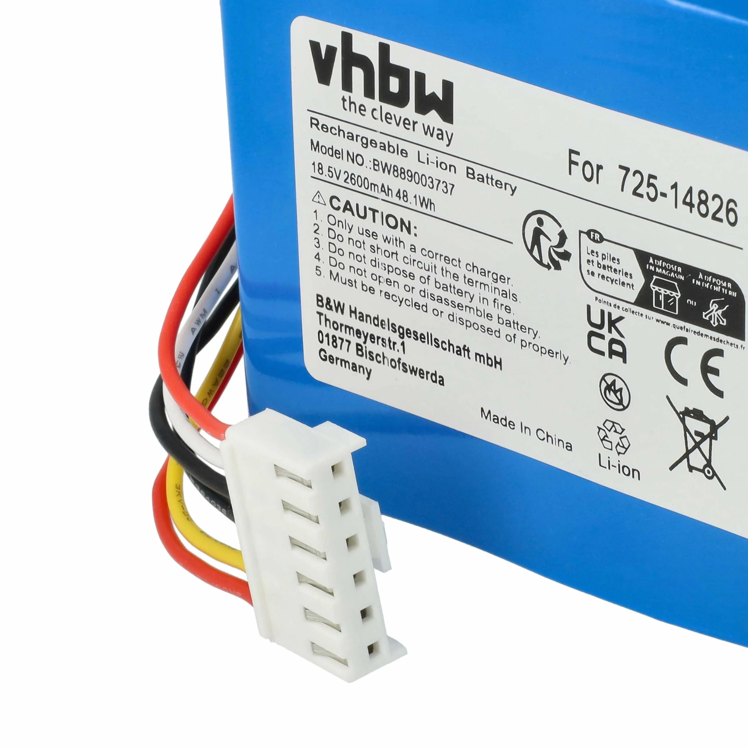 vhbw akumulator zastępuje Cub Cadet 725-14826 2600mAh 18,5V Li-Ion do robota koszącego