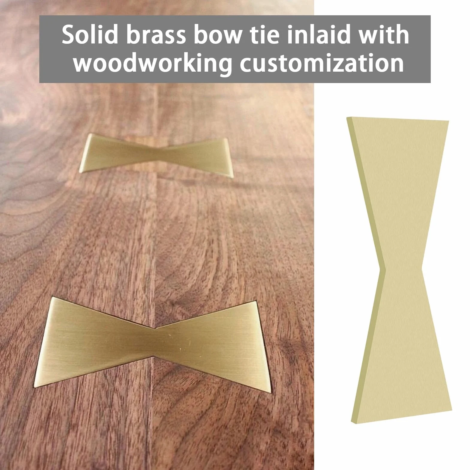 Create idea Muszka z litego mosiądzu, 100 mm x 38 mm x 4 mm, drewniana muszka do cięcia rowków, profesjonalna wkładka motylkowa, wkładka motyla, do wkładania muszki, do obróbki drewna
