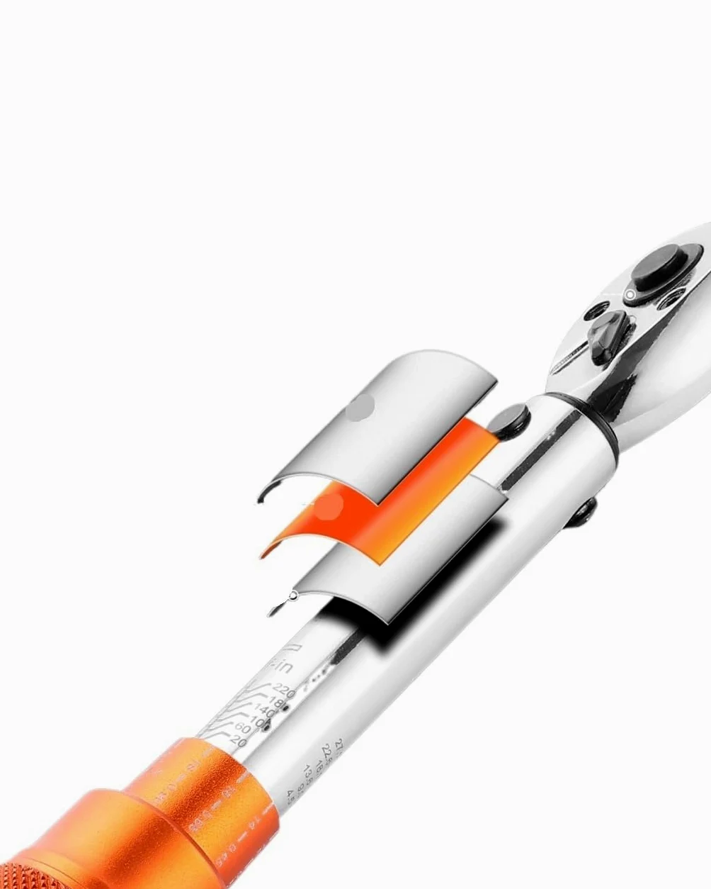 Klucze dynamometryczne Zestaw kluczy dynamometrycznych Click 20–240 lbf-in Napęd 1/4 cala, dwukierunkowe i dwuzakresowe, 72 zęby Telescopic Ratchet