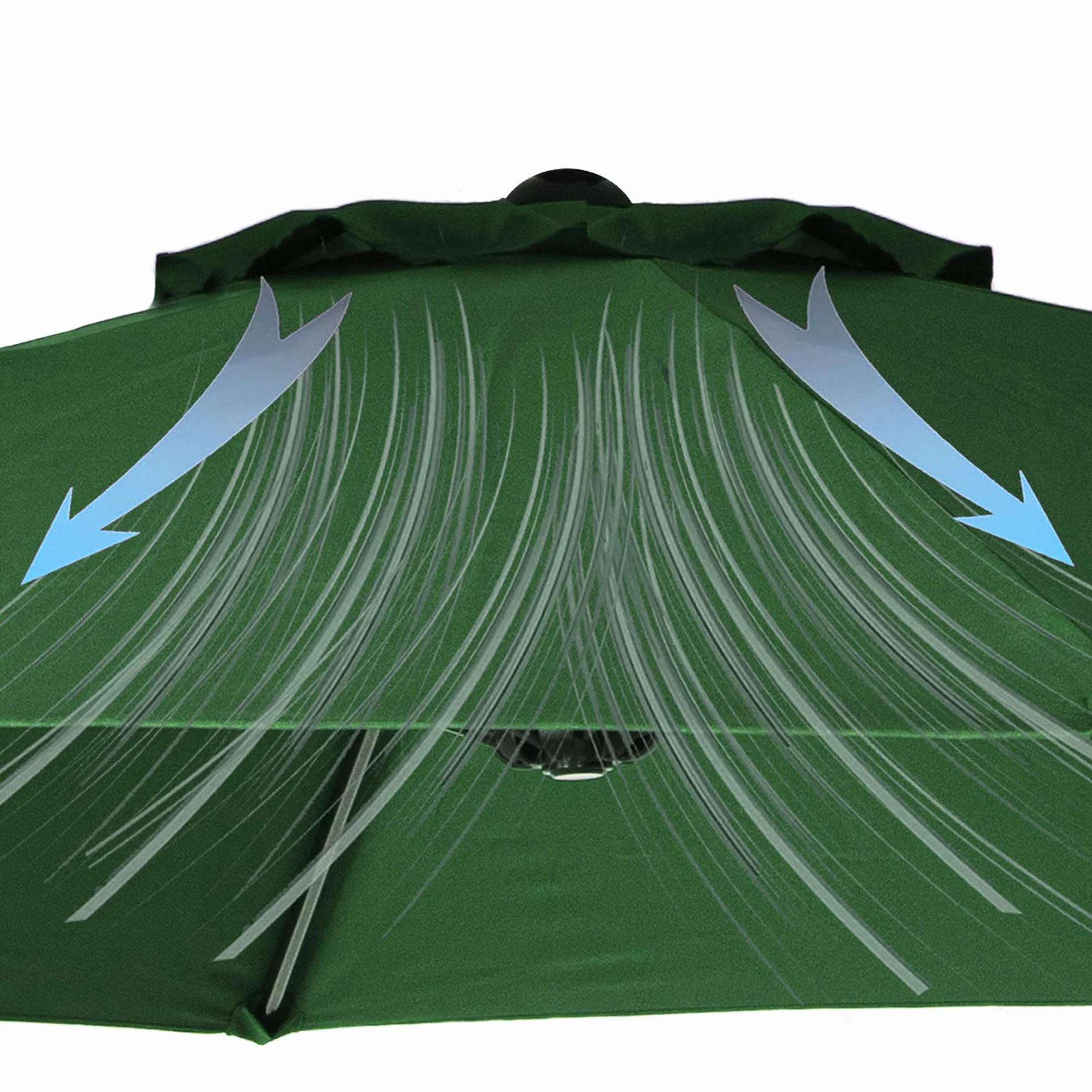 SPRINGOS Parasol ogrodowy parasol przeciwsłoneczny, system korbowy, 400 x 252 cm, zielony, 400 x 252 cm