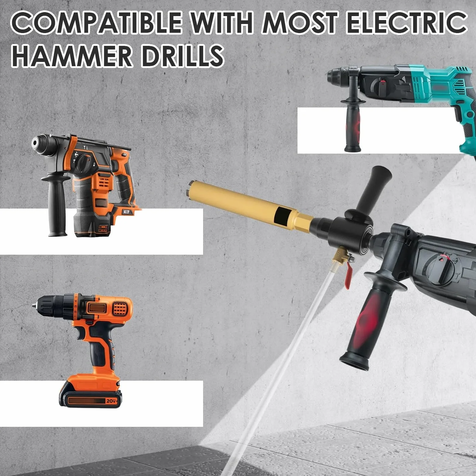 SDS PLUS Drill Adapter Electric Hammer Water Injection Adapter Carbon Steel Hammer Water Injection Converter With 2 Conversion