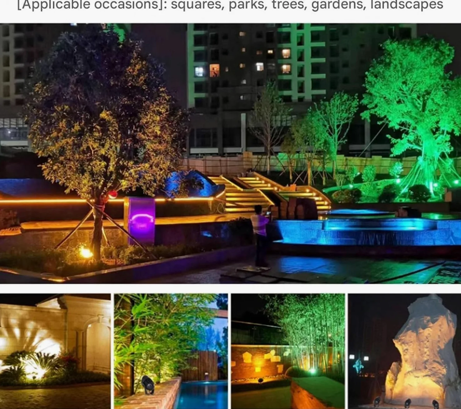 Zewnętrzny reflektor obrotowy - projektor LED, skoncentrowana wiązka światła LED AC85-265V, oświetlenie drzew o klasie IP65 Wodoodporne, oświetlenie LED do ogrodu i kształtowania krajobrazu