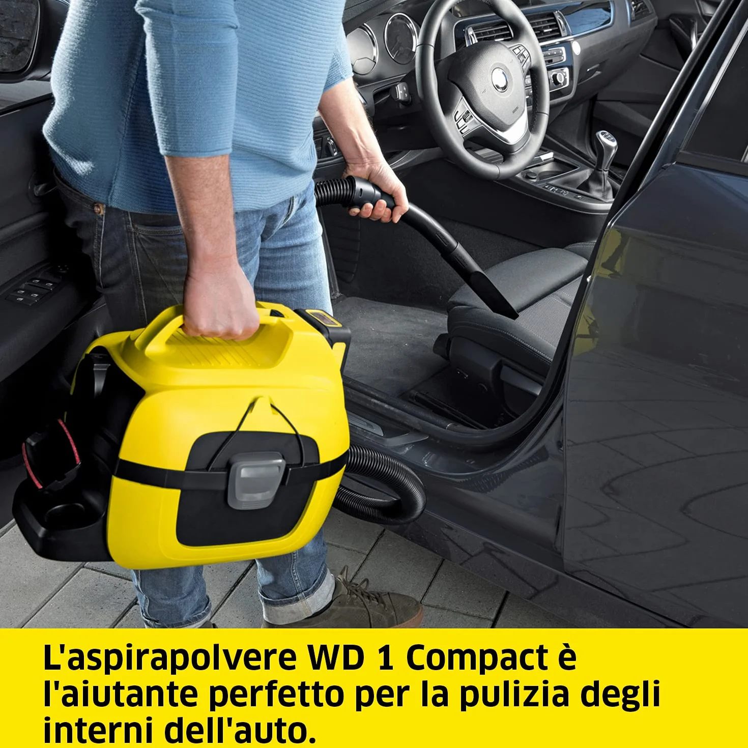 Kärcher akumulatorowy odkurzacz wielofunkcyjny WD 1 Compact Battery Set akumulator 18 V/2,5 Ah, czas pracy baterii: 10 min, moc: 230 W, pojemność zbiornika: 17 l