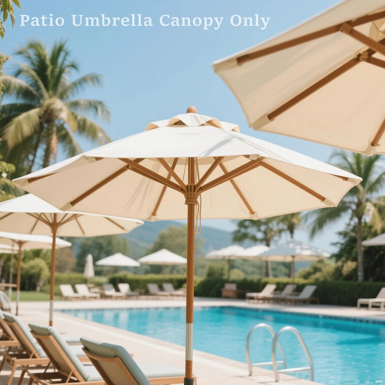 Parasol ogrodowy zapasowy baldachim 2,0-4,0 m 6/8 żeber ochrona UV 50+