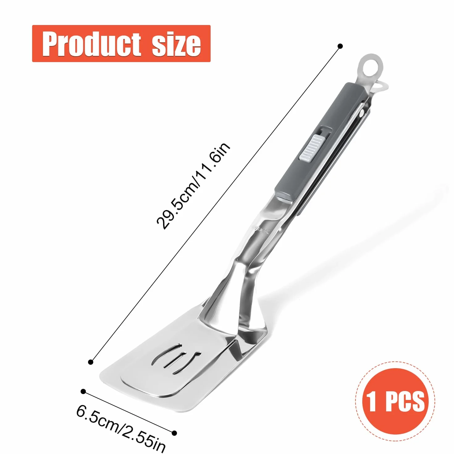 Szczypce do Szpatulek z Przedluzonym Uchwytem ze Stali Nierdzewnej 29,46 cm do Grilla