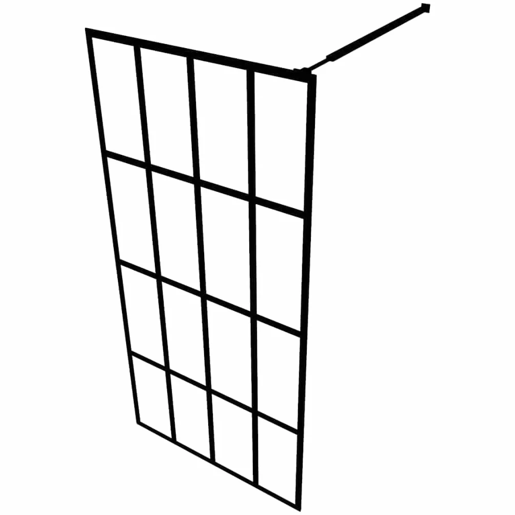 Ścianka prysznicowa Walk-in z przezroczystego szkła bezpiecznego 5 mm 90 x 195 cm z profilem aluminiowym i regulowanym drążkiem podporowym ze stali nierdzewnej do łazienki, ochrona przed