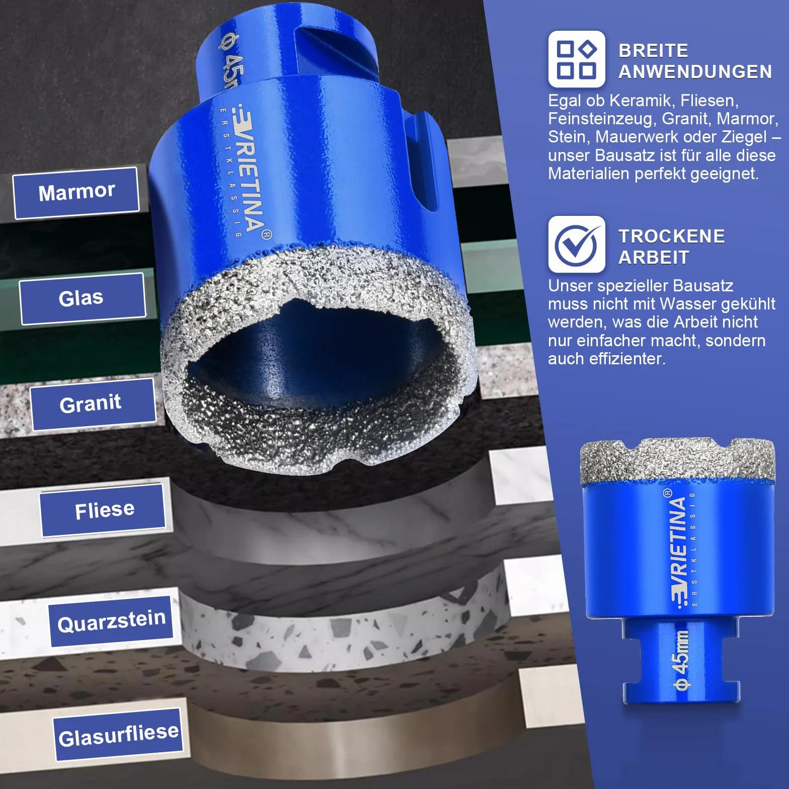 16 mm diamentowe wiertło do płytek M14 wiertło diamentowe wiertło do szkła na mokro i na sucho koronka wiertnicza do szlifierek kątowych, diamentowa koronka wiertnicza wiertło otwornica do płytek,