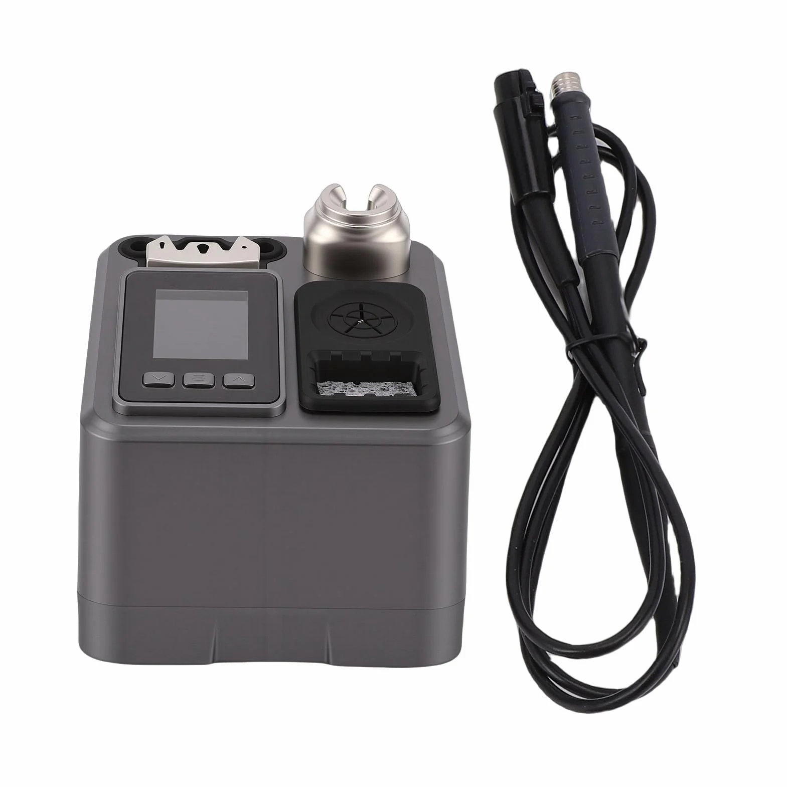 Zestaw Lutownicy z Wyświetlaczem LCD 120W |Stacja Cyfrowa Szybkiego Ogrzewania z regulacją Temperatury PID Automatyczne Uśpienie, Antystatyczny, Wbudowany Transformator do Naprawy