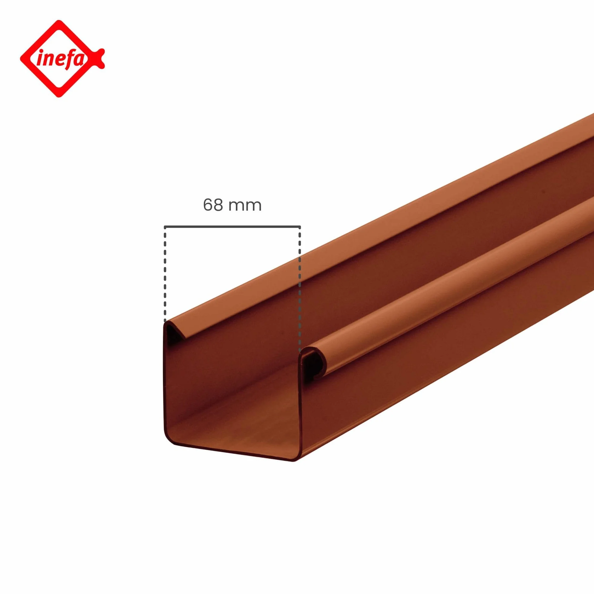 INEFA rynna plastikowa skrzynkowa 200 cm 68 mm brązowa