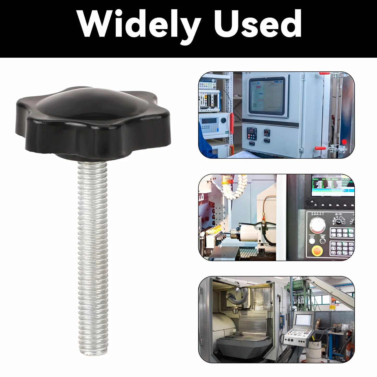 10 sztuk śrub z uchwytem gwiazdowym, M6 x 40 mm, śruba radełkowana, śruby z uchwytem, śruba gwiazdowa, gwint gałka zaciskowa, nakrętka motylkowa, śruba z łbem gwiazdowym, do obrabiarek, maszyn, 10