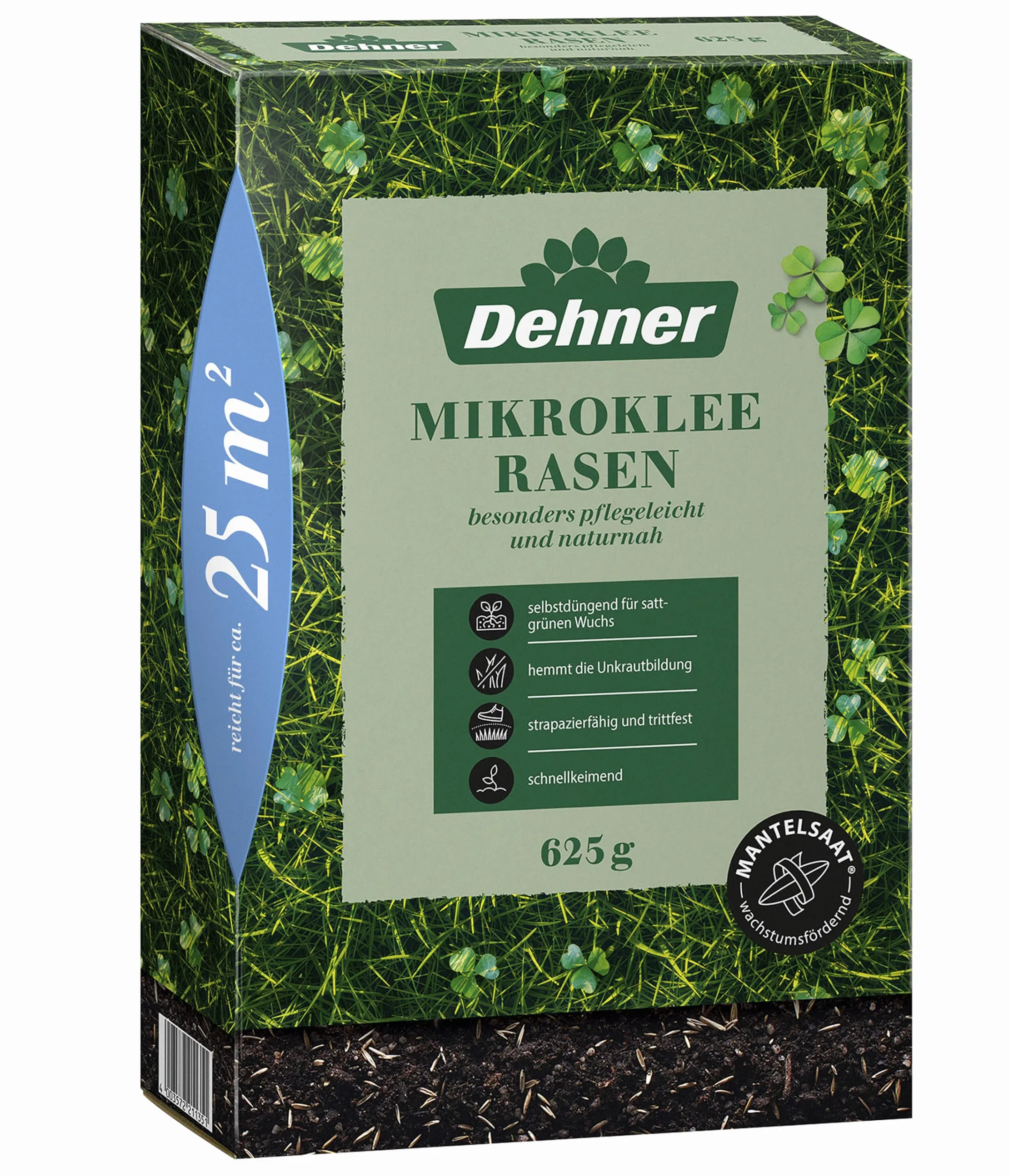 Dehner Nasiona trawnika, trawnik mikrokoniczyny, wysokiej jakości mieszanka nasion, samozapłodnienie/samokiełkujące, 625 g, na ok. 25 m², kolor naturalny