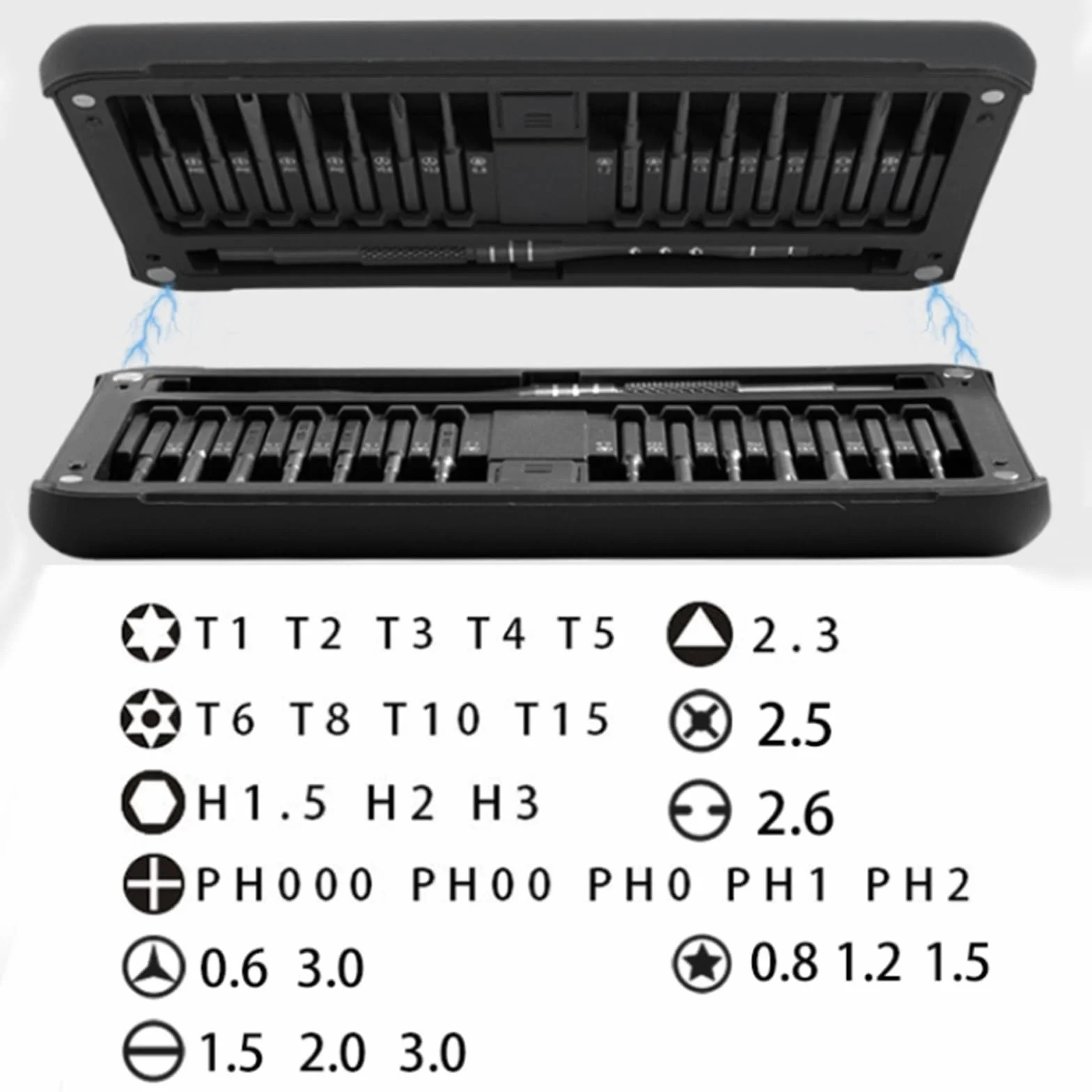 Zestaw narzędzi Zestaw wkrętaków precyzyjnych do elektroniki laptopa Zestaw wkrętaków sześciokątnych Torx Zestaw narzędzi do domu (Color : Black)