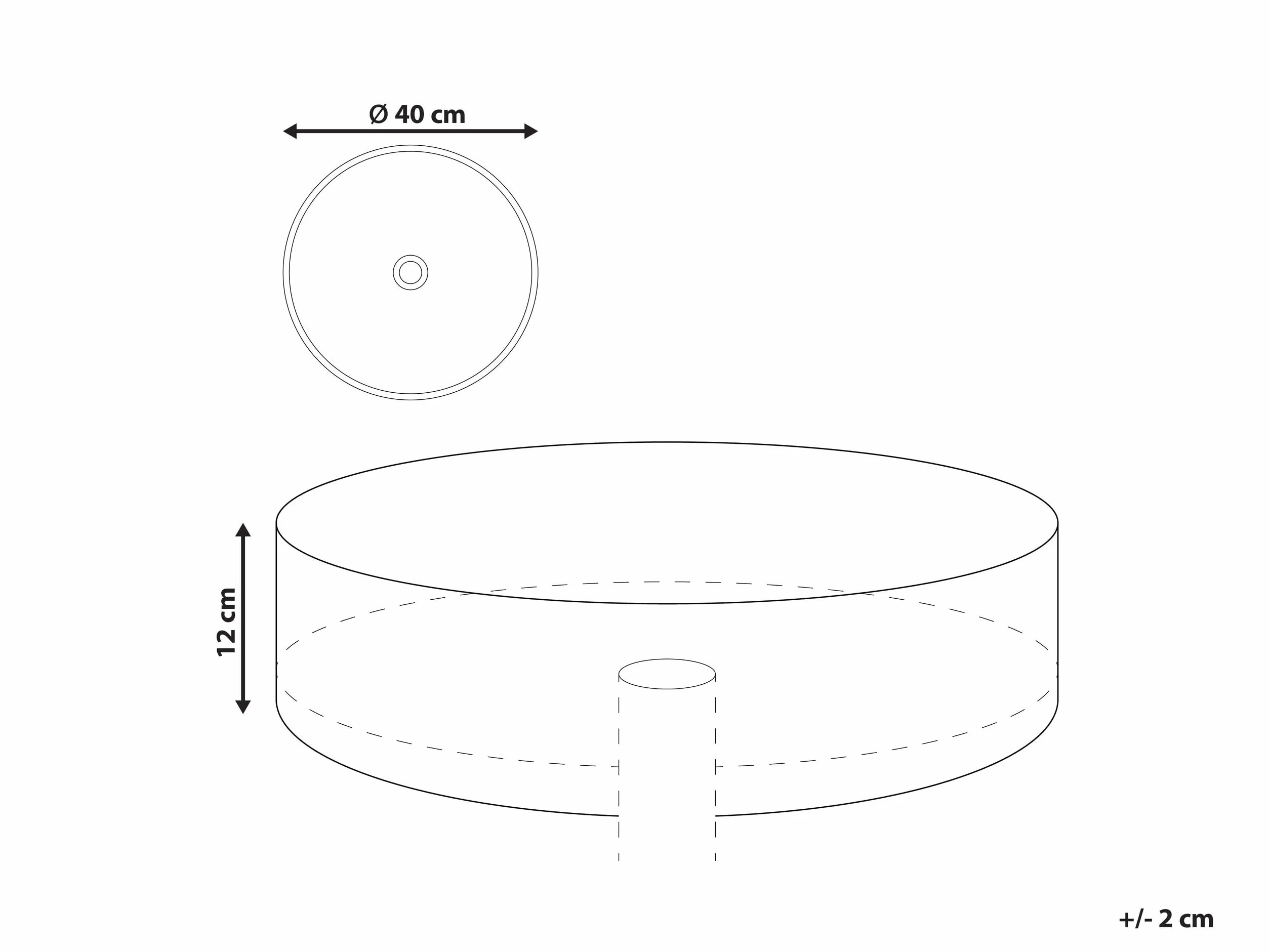 Umywalka łazienkowa nablatowa ceramiczna z efektem lastryko okrągła 40 cm Nules