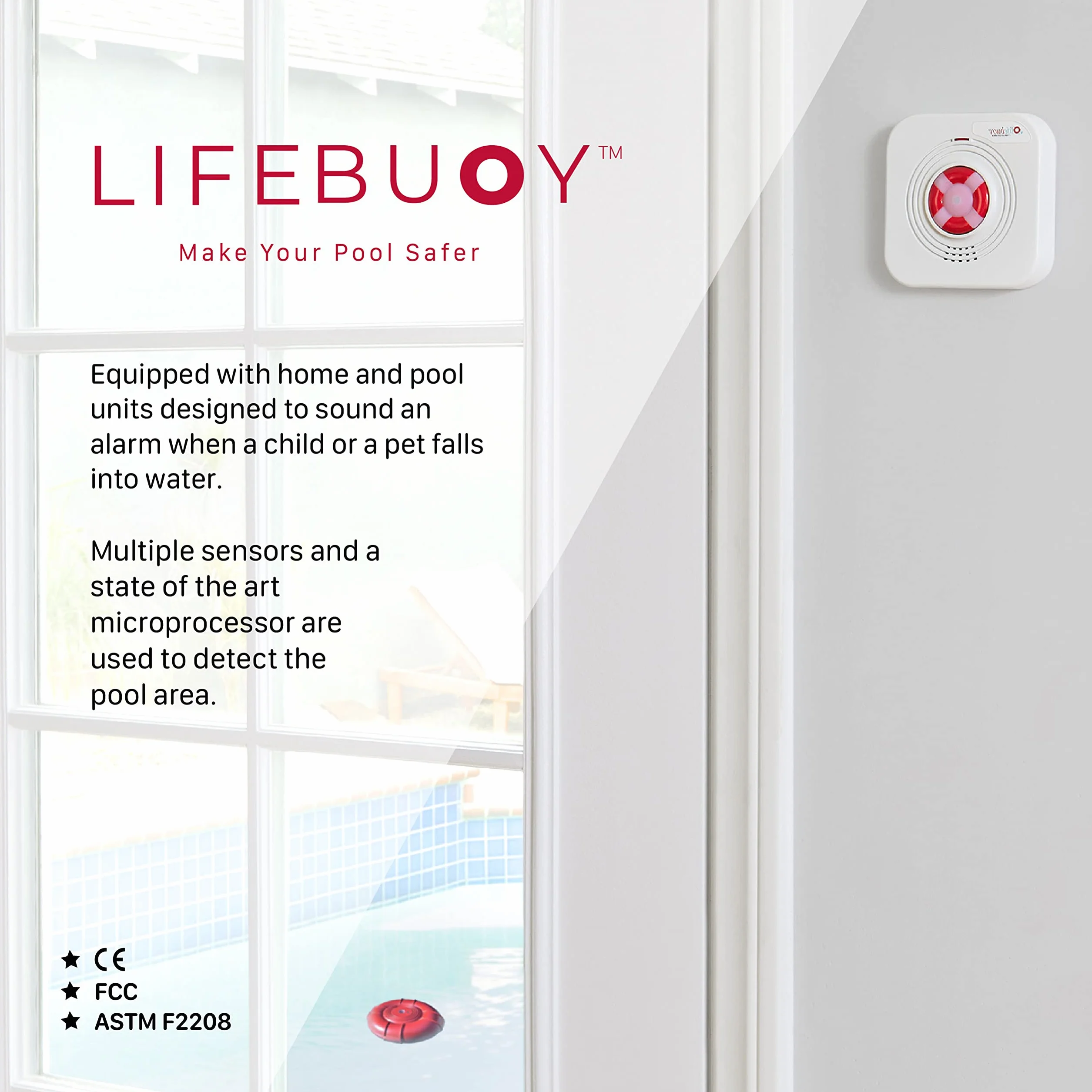 Lifebuoy System alarmowy do basenu inteligentny sterowany aplikacją wydajna syrena