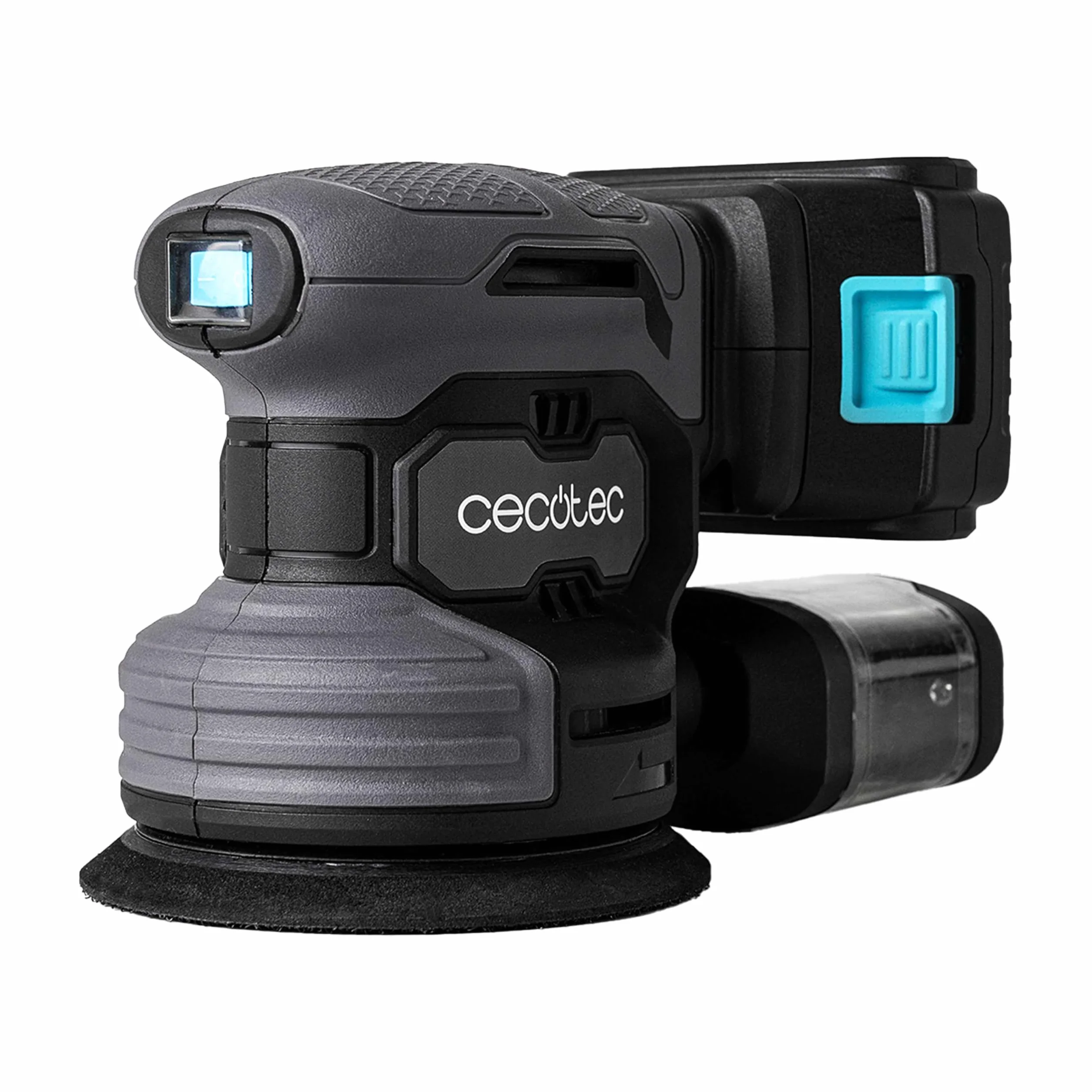 Cecotec Szlifierka rotorbitalna na baterię 21 V i 2000 mAh PerfectSurface 2120 Rotate. 13000rpm, 12 części zamiennych, zbiornik na kurz, podłączenie do odkurzacza, podwójny ruch mimośrodowy, 26000