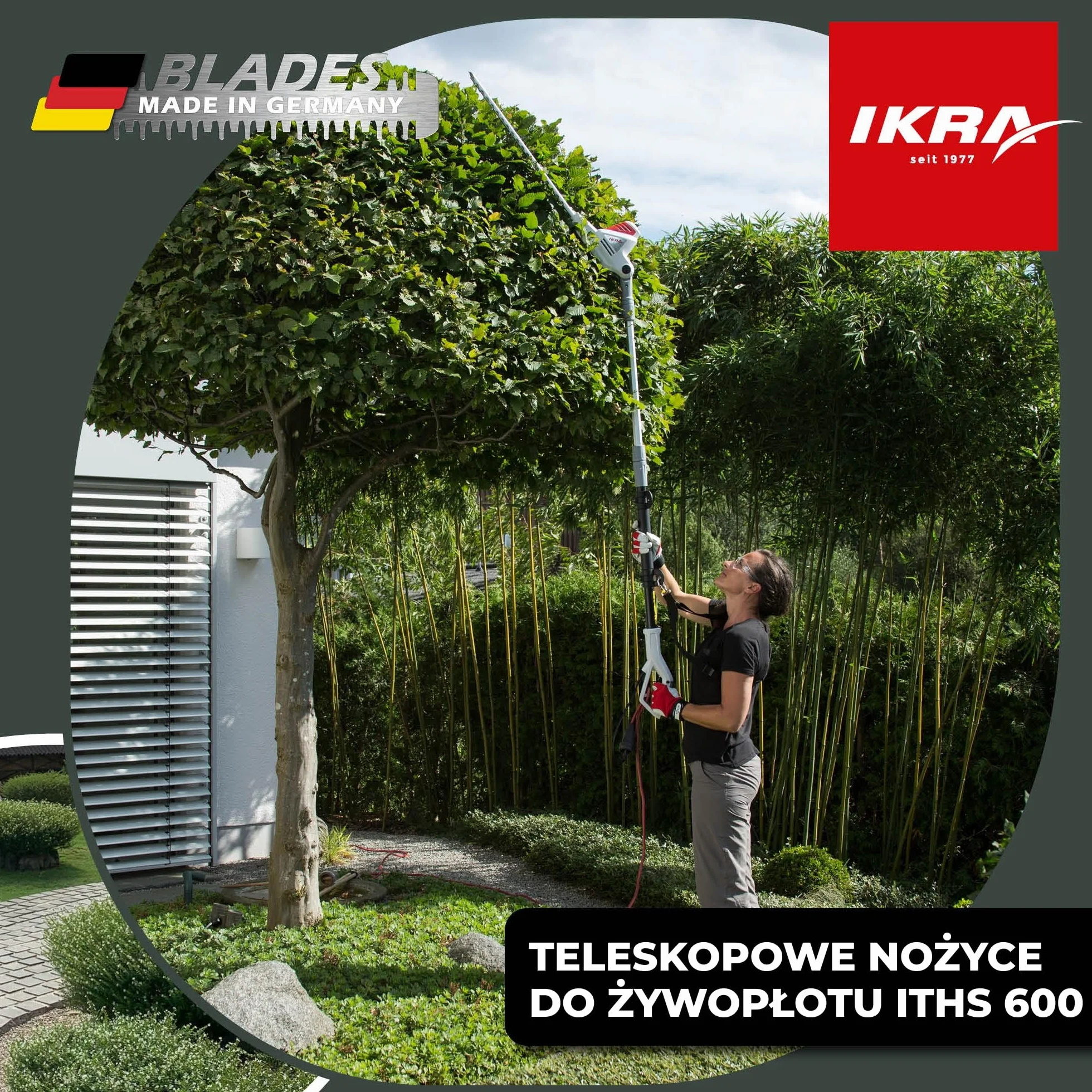 IKRA ITHS 600 nożyce do żywopłotu teleskopowe elektryczne 600 W 51 cm
