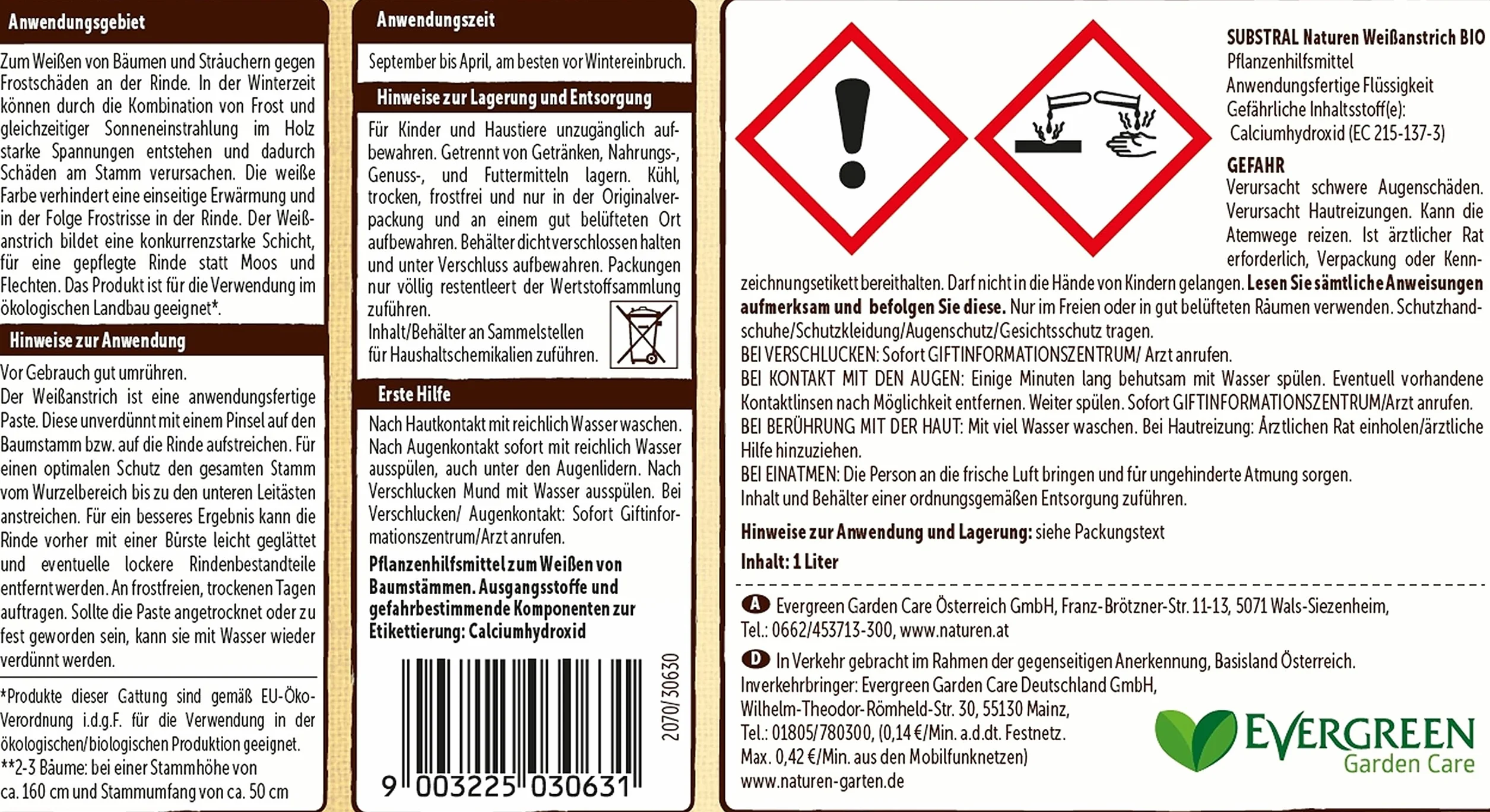 Naturen Bio biała powłoka farba do wybielania drzew 1 litr