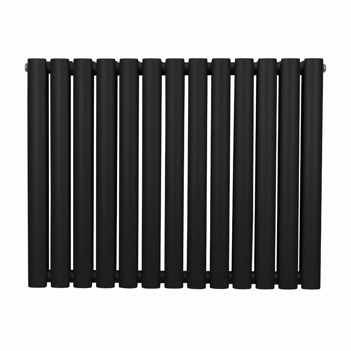 Owalny grzejnik kolumnowy 600mm x 780mm nowoczesny designerski podwójny panel centralnego ogrzewania grzejnik matowy czarny stal węglowa poziomy kuchnia salon łazienka darmowa szczotka do czyszczenia