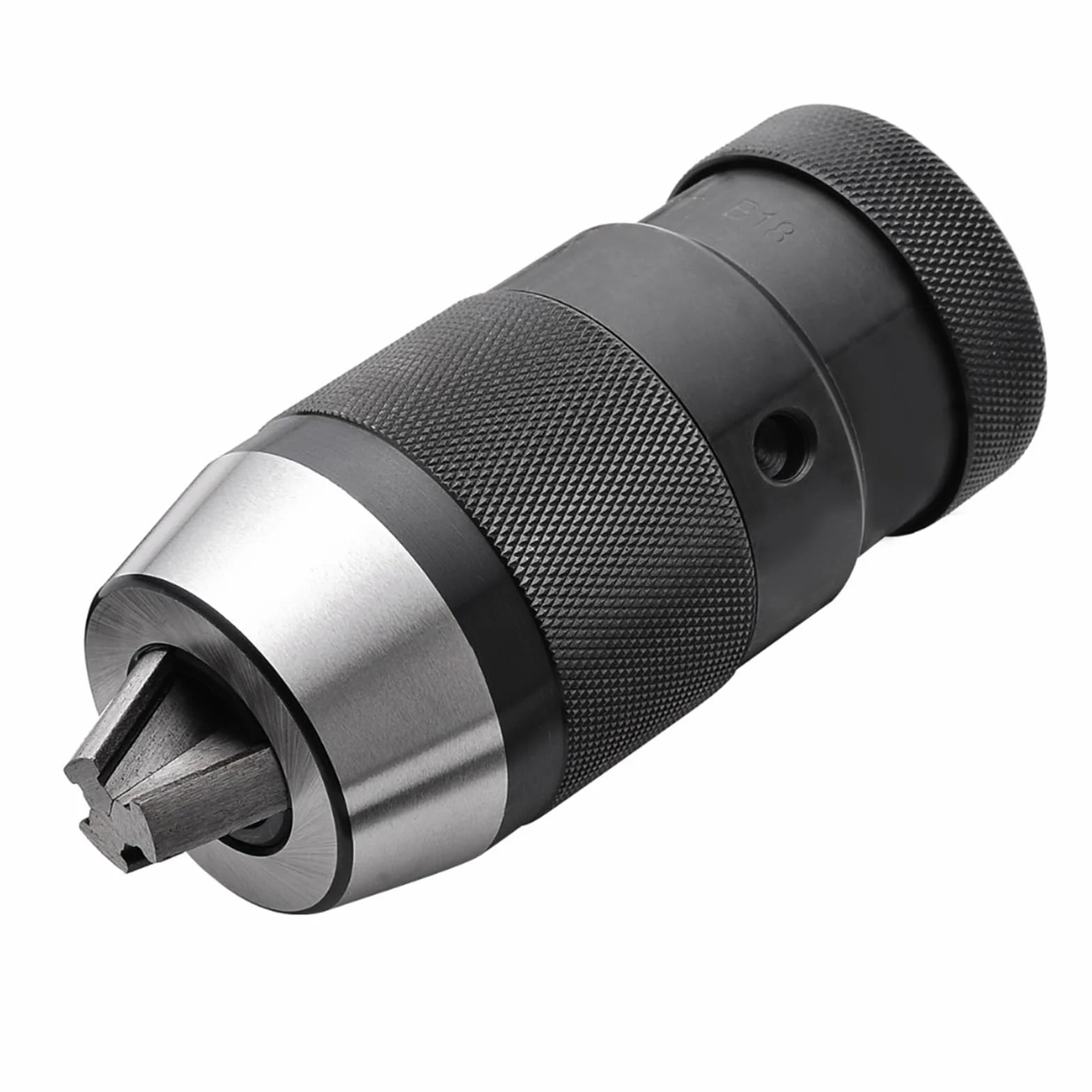 Uchwyt wiertarski Keyless samozaciskowy B12 B16 B18 B22 JT6 tokarka stożek Morse'a elektryczny trzpień tulejowy przewijania wiertarka CNC (Color : B18(1MM-16MM))