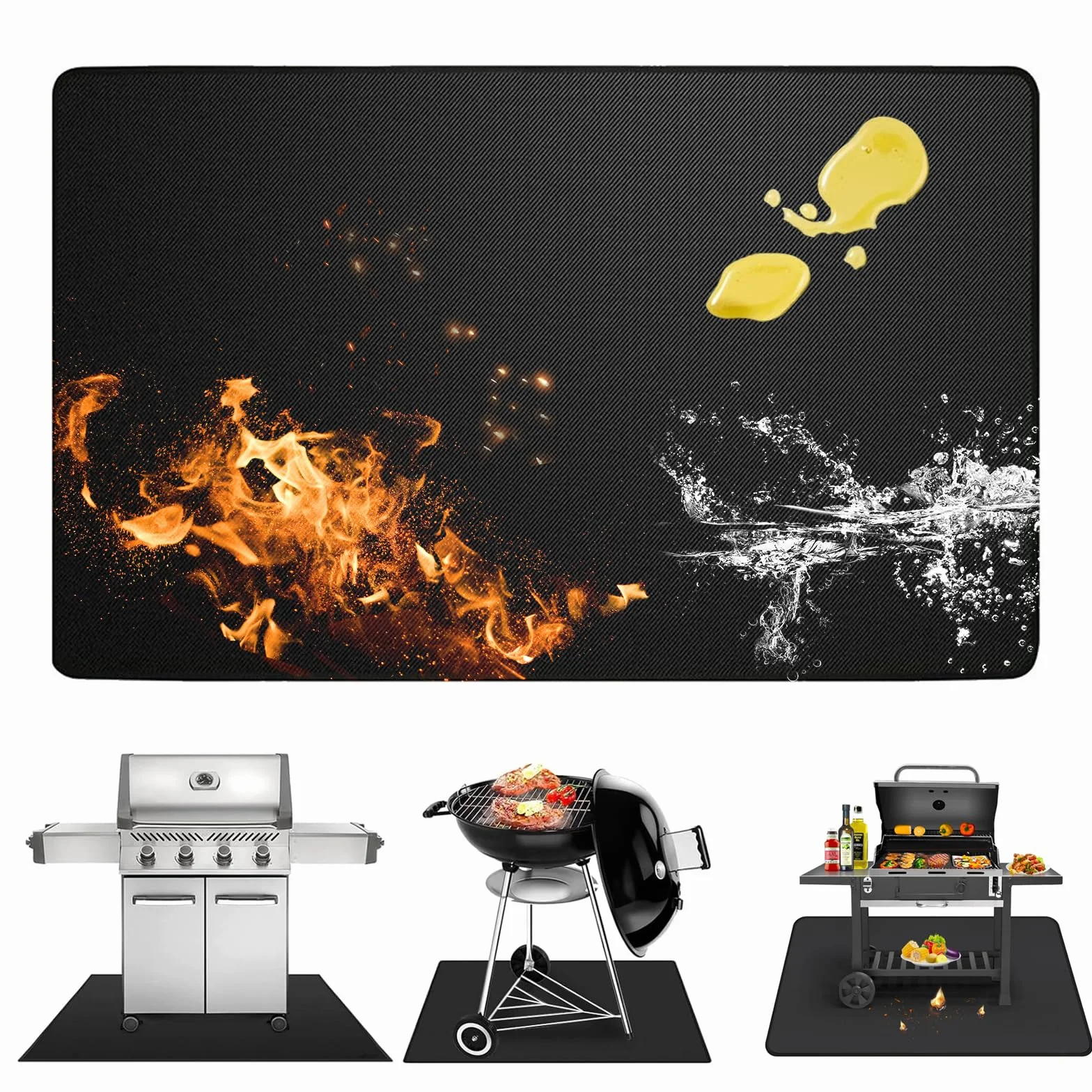100 x 150 cm, mata ochronna na podłogę i grilla, odporna na wysokie temperatury do 1800°C
