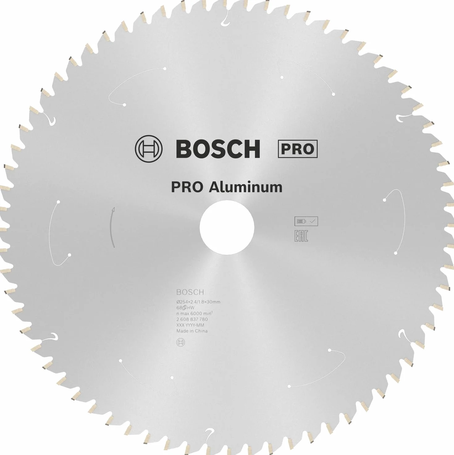 Bosch 1x Tarcza pilarska PRO Aluminium do bezprzewodowych pilarek stołowych (do Aluminiowy, Metale nieżelazne, Ø mm, Professional Akcesoria Stołowa piła tarczowa)
