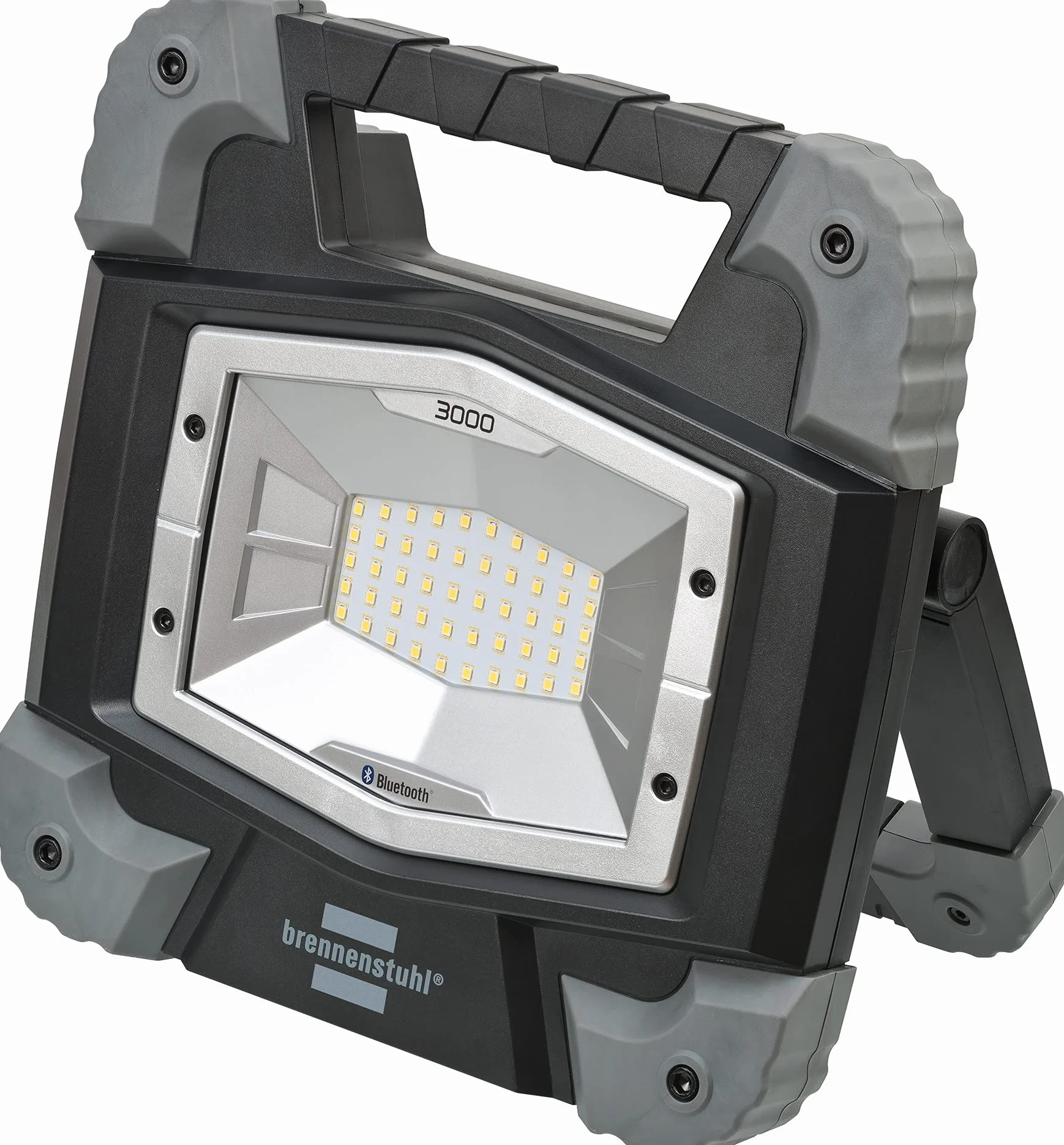 Brennenstuhl Reflektor budowlany Bluetooth TORAN 3050 MB (30W, 3400lm, 5000K, IP55, lampa robocza led, z mozliwoscia sterowania swiatlem za pomoca aplikacji i przewodem RN o dlugosci 5 m)
