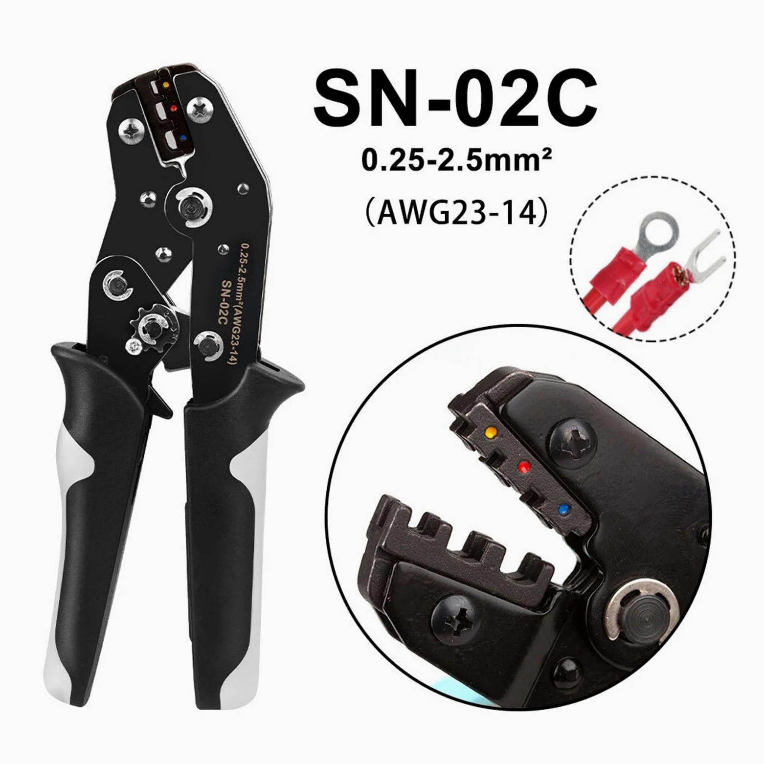 Szczypce Do Zaciskania Drutu 0,5-2,5 Mm2 20-13AWG Skrzynki TAB 2.8 4. 6.3 SM2. XH2.54 Zestawy Zacisków Elektryczne Narzędzia Ręczne Precyzyjny, OszczęDzająCy Pracę(SN-28B 1550PCS460PCS)