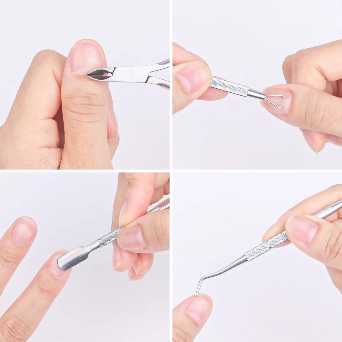 ACWOO Cążki do Skórek, Zestaw 4w1 do Pielęgnacji Skórek z Nożykiem do Skórek, Profesjonalne Narzędzia ze Stali Nierdzewnej do Manicure i Pedicure do Paznokci Rąk i Stóp