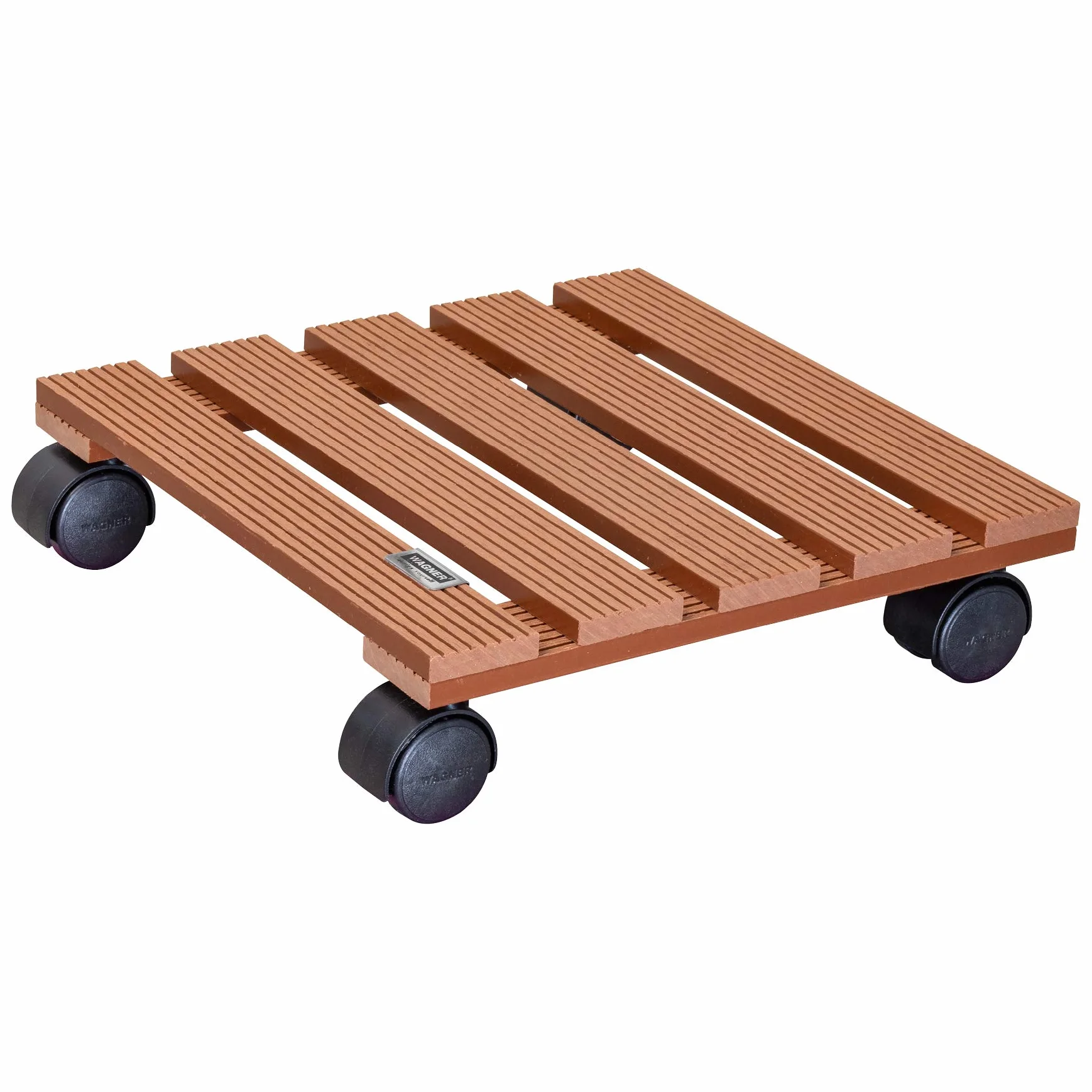 Wagner wałek do roślin WPC 29 x 29 x 8 cm, do stosowania na zewnątrz + do wnętrz, wałek do donicy z kompozytu FSC® Wood Plastic Composite, terakota, nośność 60 kg - 20051001