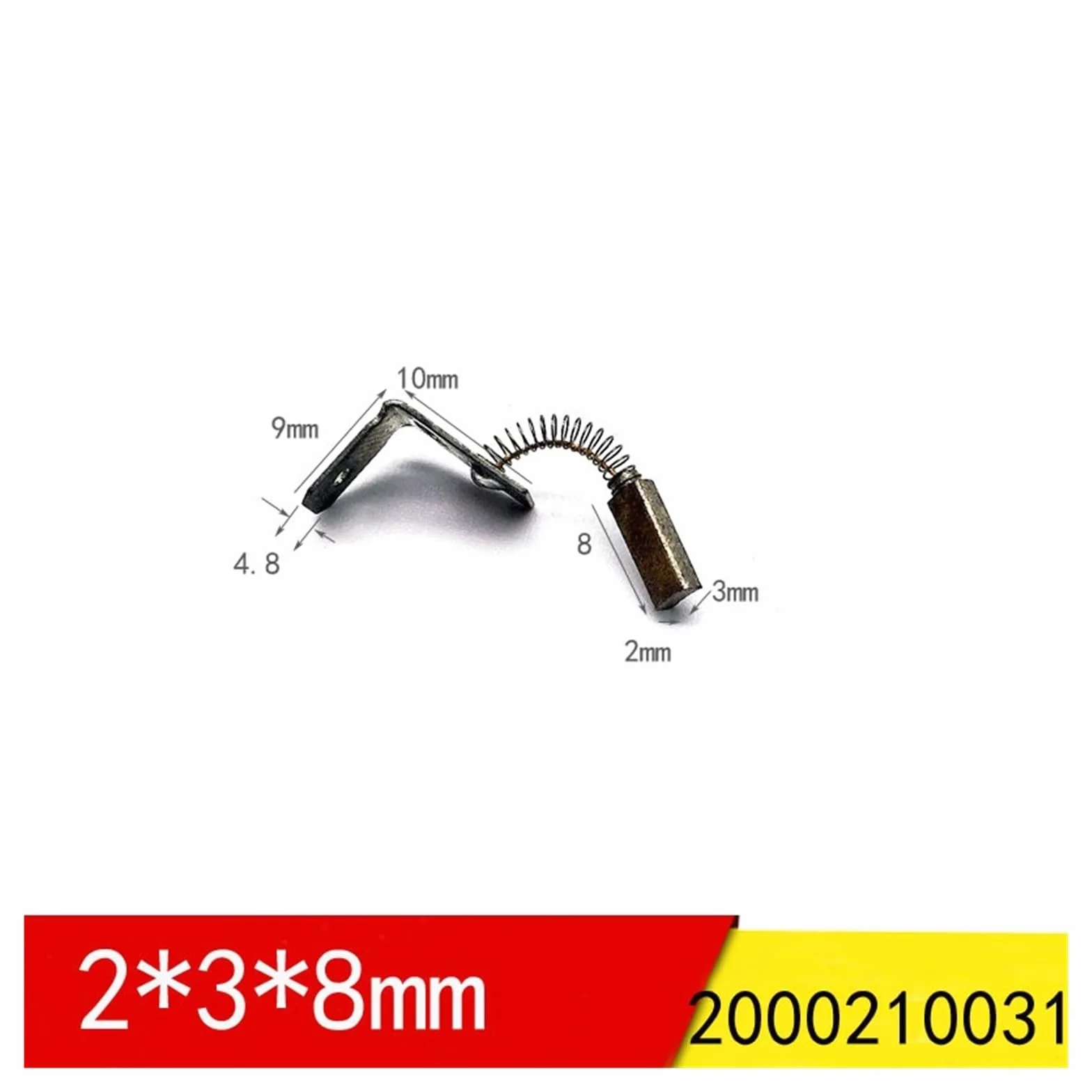 10 sztuk 2 x 3 x 8 mm, 4 x 7 x 14 mm, 6 x 16 x 15 mm 100446687 Sprężynowa szczotka węglowa do maszyny do cięcia drutu (2X3X8mm)