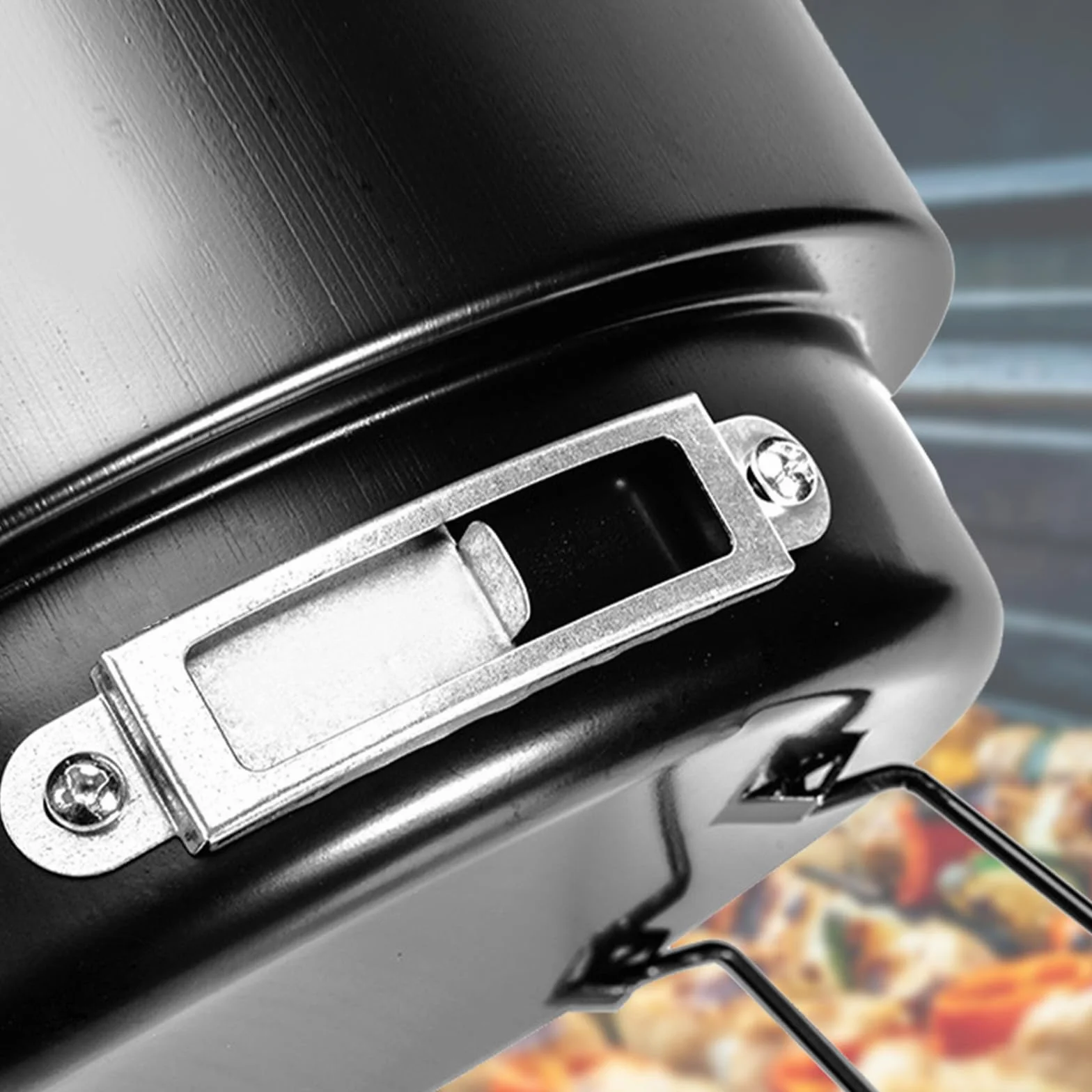 Przenośny Grill Okrągły na Węgiel Drzewny 25 cm z Uchwytem do BBQ
