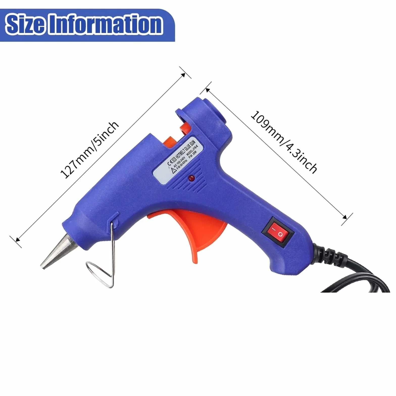 Pistolet do klejenia na gorąco, pistolet do topienia, pistolet do klejenia rzemieślniczego, pistolet do klejenia 20 W, mini pistolet do klejenia na gorąco, pistolety industr