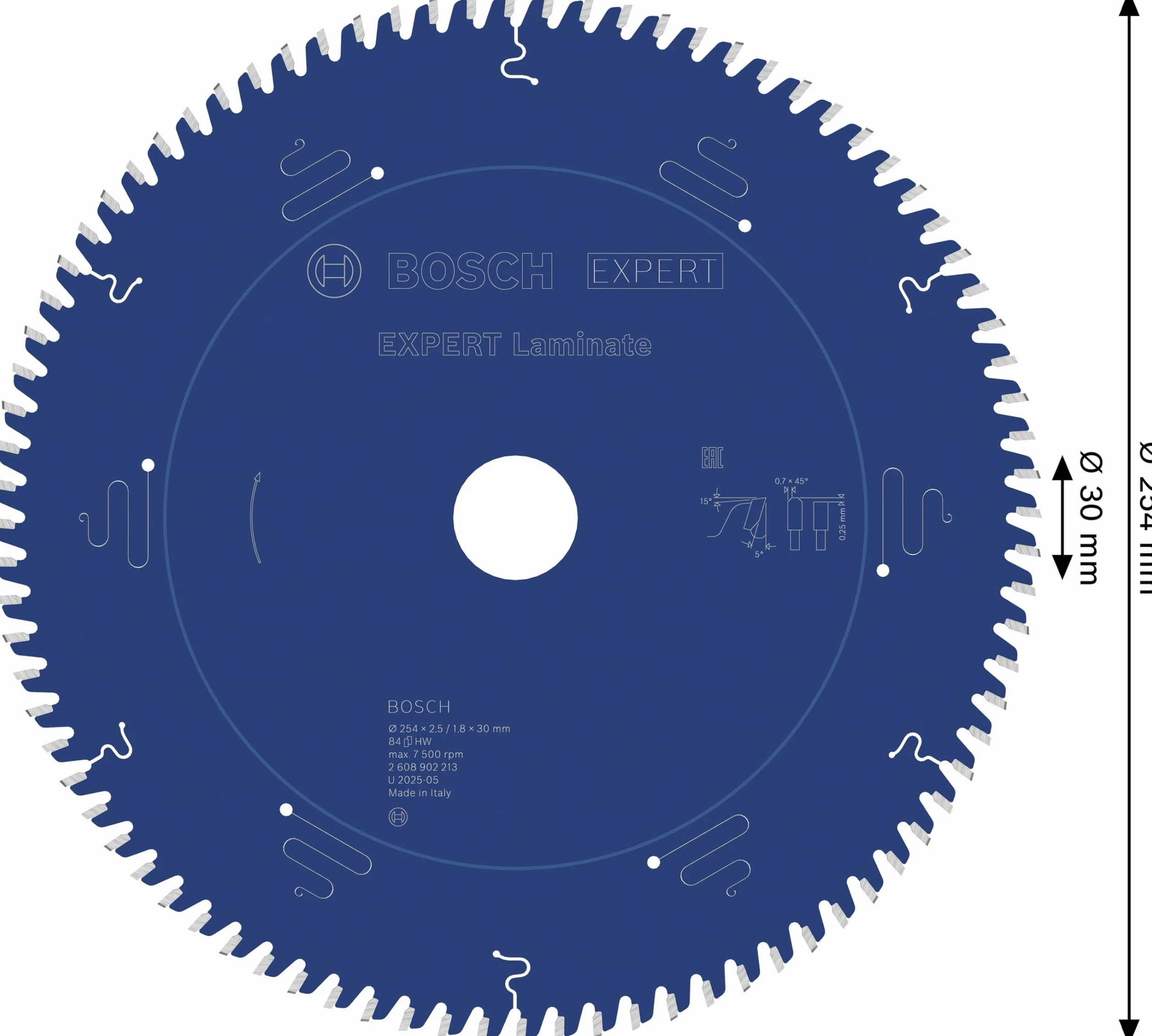 Bosch 1x Tarcza pilarska EXPERT Laminate Corded przewodowych ukośnic (do Laminat, Ø mm, Professional Akcesoria Przewodowa ukośnica tarczowa)