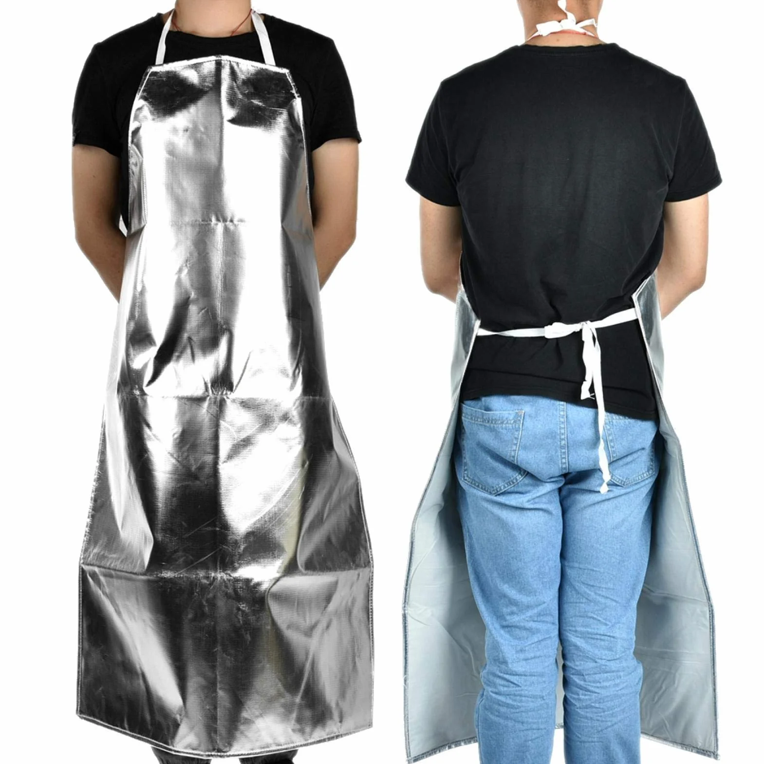 KUIDAMOS Fartuch odporny na ciepło, Fartuch aluminiowy 1000 ° C Odporny na ciepło Styl Koronki Trwały Promieniowanie Termiczne do użytku w pracy