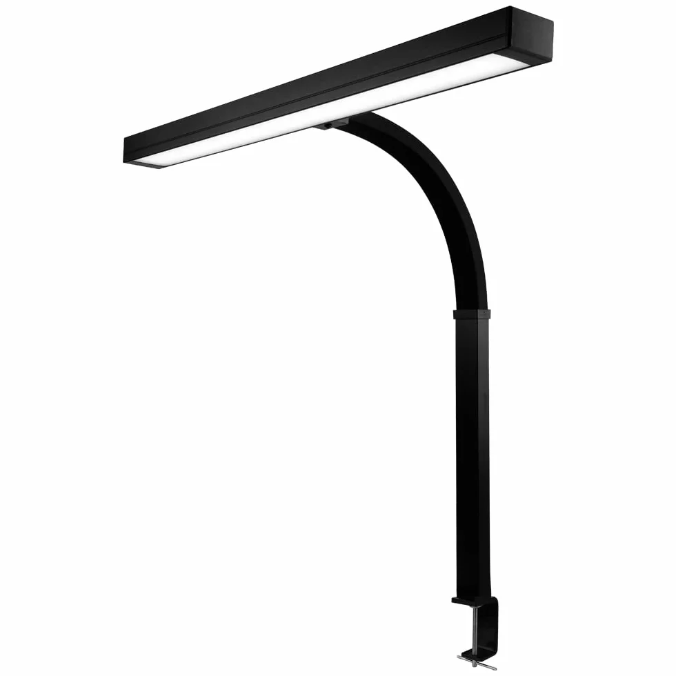 (Nowy model) Neatfi Lampa biurkowa LED, 3000 lumenów, ściemniana, z zaciskiem, 30 W, 5 poziomów jasności i 5 trybów światła, Lampka na biurko do domu, biura, gabinetu (71 CM Czarny)
