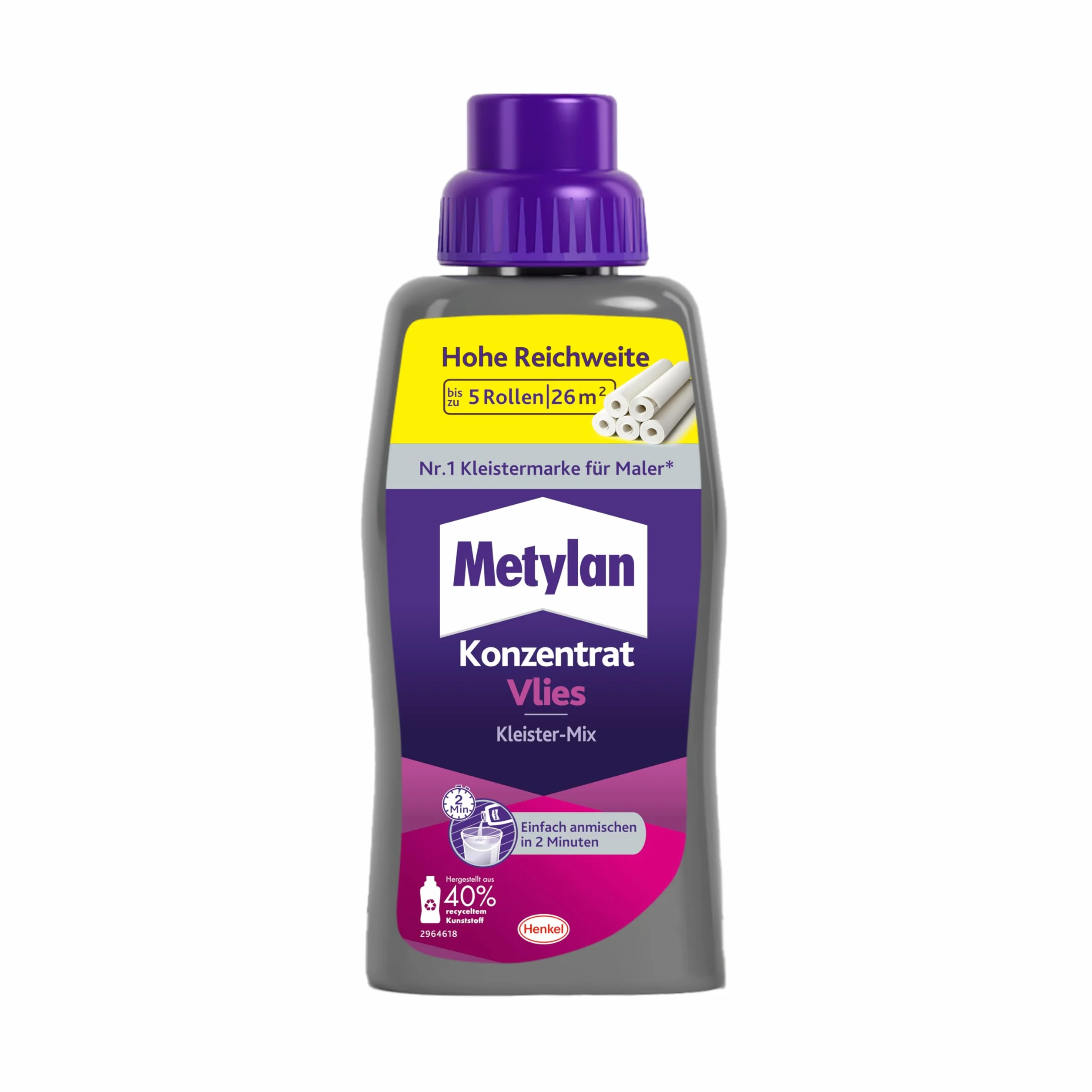 Metylan Flizelina gotowy klej koncentrat, klej do tapet na flizelinie, mocny i szybko mieszalny klej do natychmiastowego zastosowania, 1 x 500 g