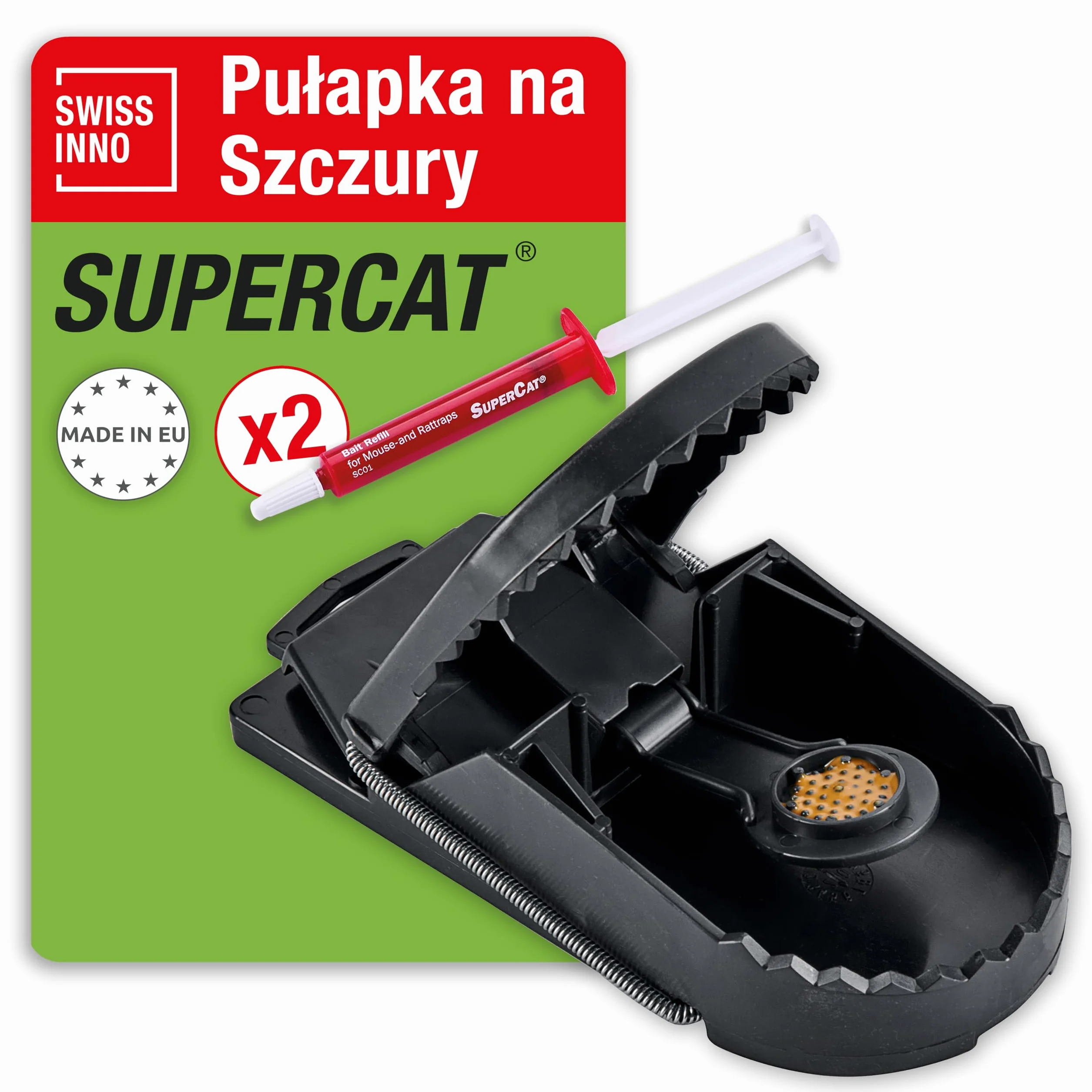 SWISSINNO Pułapka na szczury SuperCat – 1 pułapka z przynętą