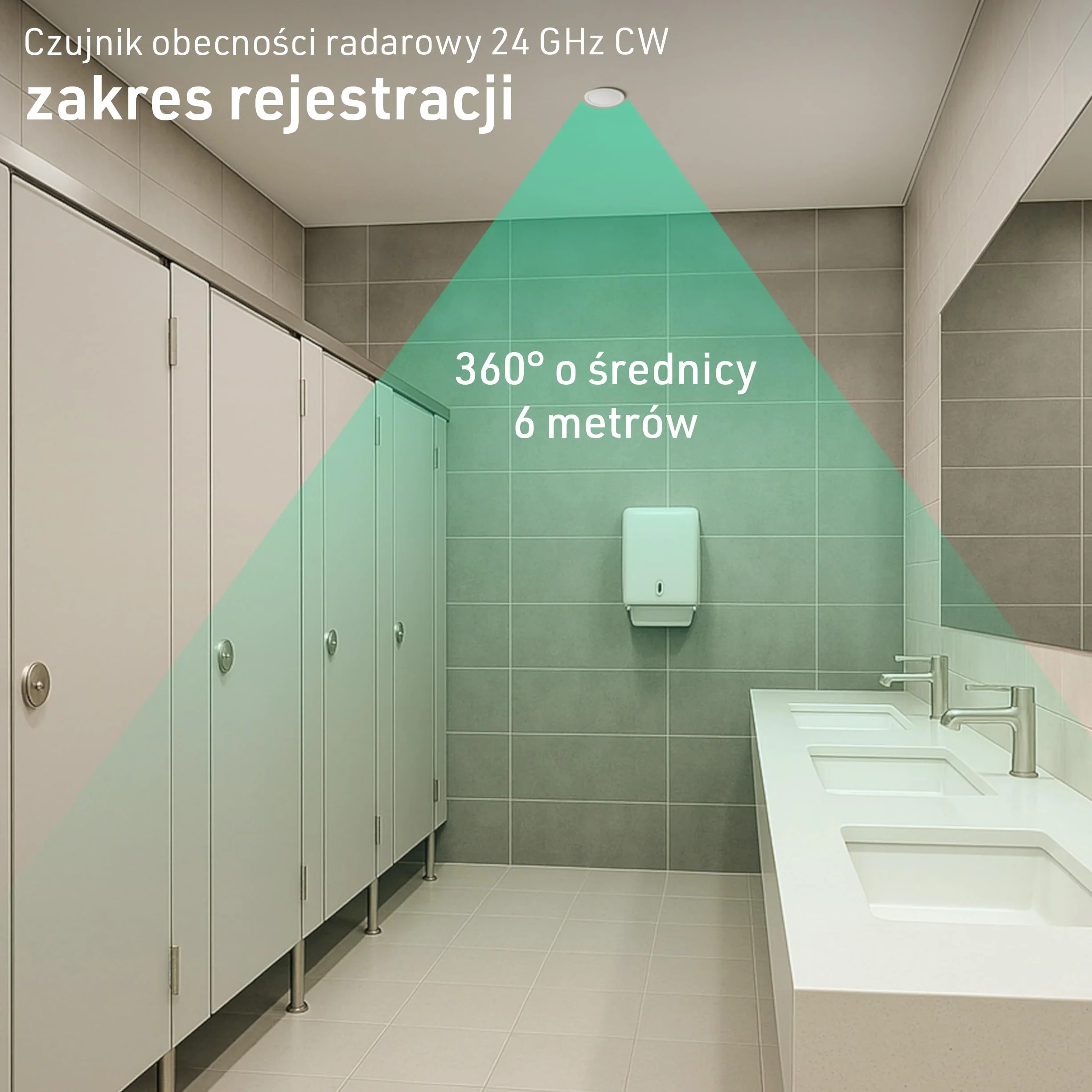 Oktaplex Noa zestaw 2 czujników obecności 24 GHz, 360 stopni, IP65, czujnik ruchu, 6 m, czujnik obecności, nadaje się do łazienki, podtynkowy, płaski, biały, 230 V