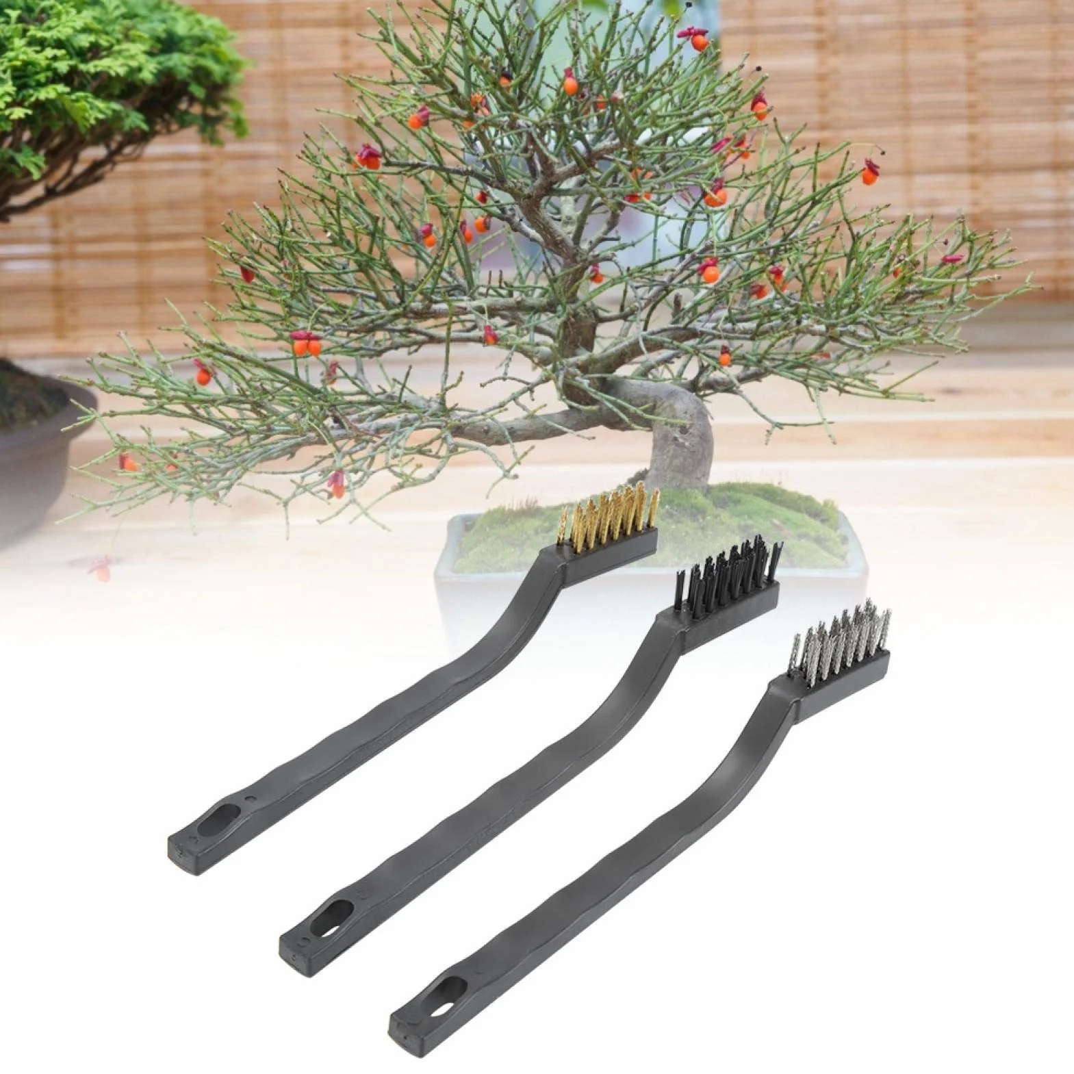 CHENGGONG Antypoślizgowa szczotka do bonsai z drutem do czyszczenia, narzędzie ogrodowe