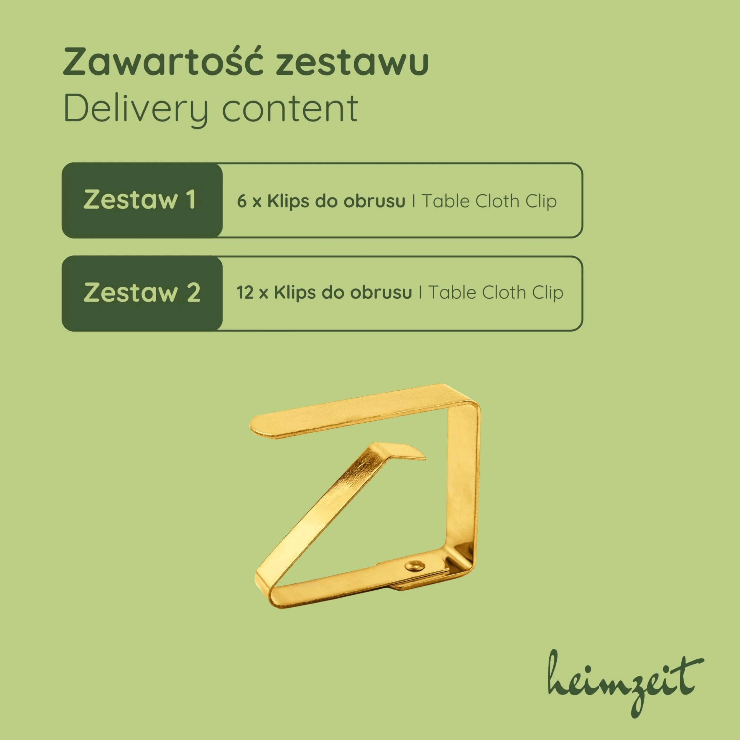 Obrus stołowy ze stali nierdzewnej złoty 6 sztuk 6,5 cm klipsy na stół 3-5 cm