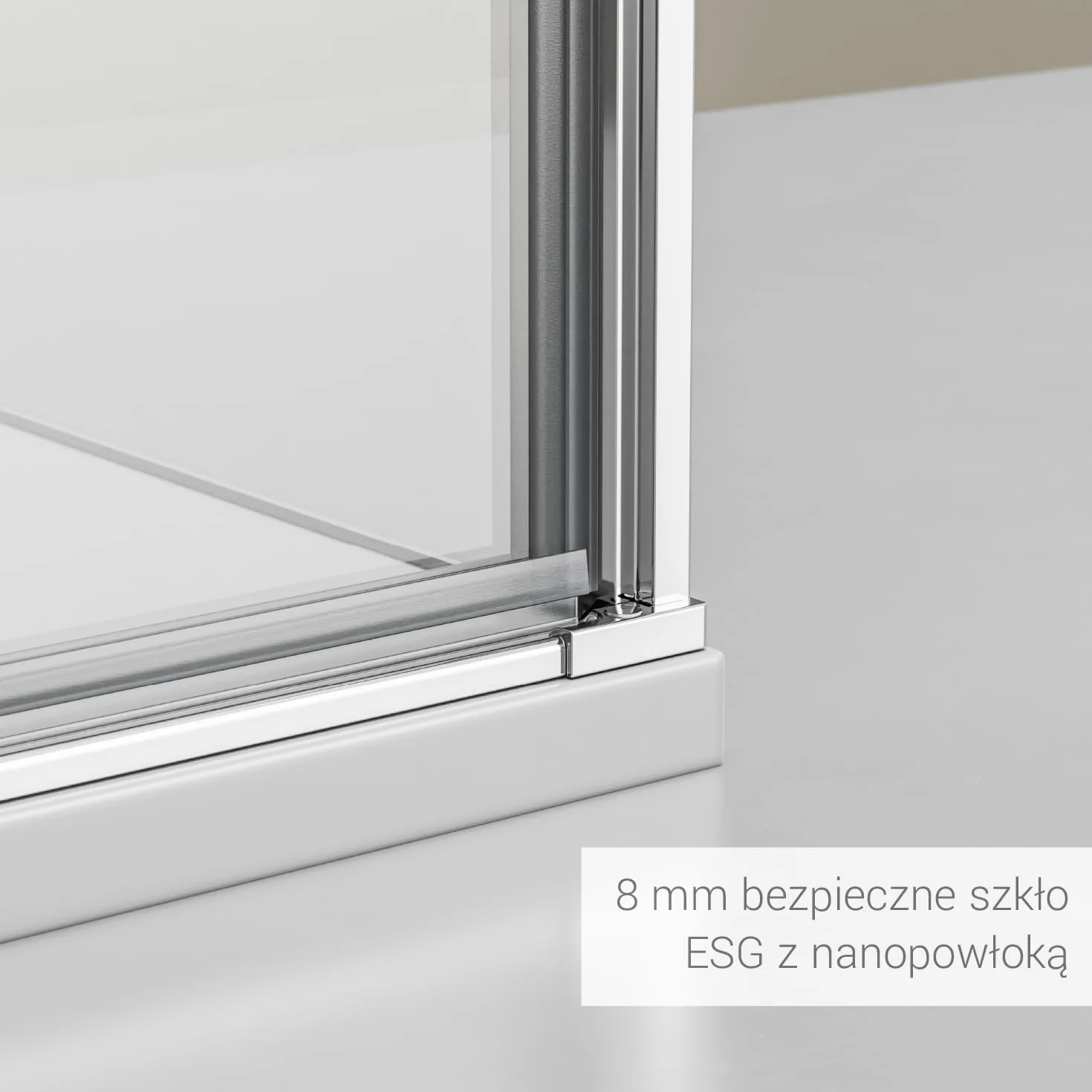 BERNSTEIN Kabina prysznicowa 90x100cm wysokość 195cm narożna kabina prysznicowa z wejściem od przodu NT416 szkło bezpieczne ESG 8 mm ze szkła przezroczystego z nano