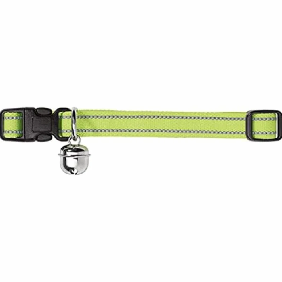 HUNTER FLASHLIGHT obroża dla kotów, nylon, elastyczna, odblaskowa, dzwoneczek, żółta