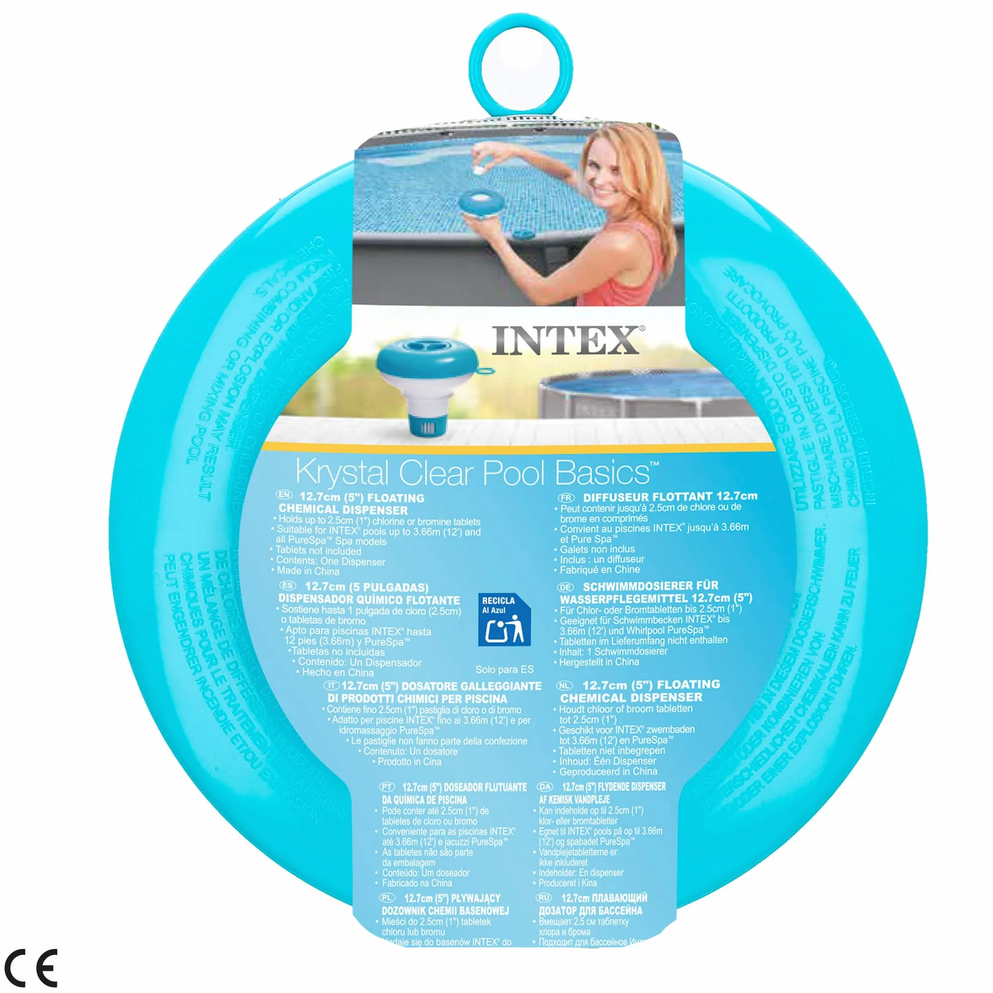 Intex Pływający dozownik chemiczny do basenu i spa brom chlor #29040 niebieski