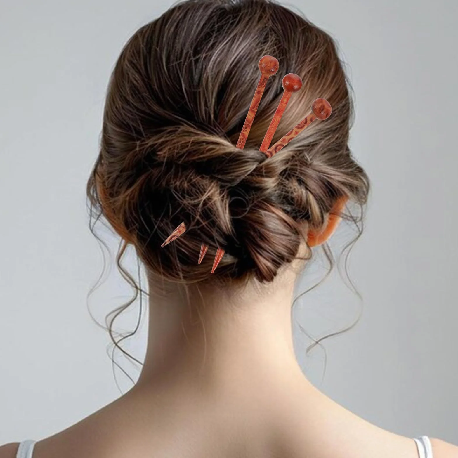 Drewniane patyczki do włosów, boho, vintage, japońska chińska spinka do włosów, dekoracyjne spinki do włosów Hanfu, pałeczki do włosów dla kobiet, dziewcząt, kok, kok, upięcie, akcesoria do fryzury