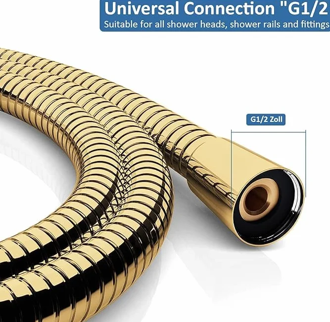 Uniwersalny zamiennik węża prysznicowego 1/5.1 cm - 1 m wielokolorowy elastyczny wąż z podkładkami dla łatwej instalacji - rozwiązanie hydrauliczne do domu i łazienki
