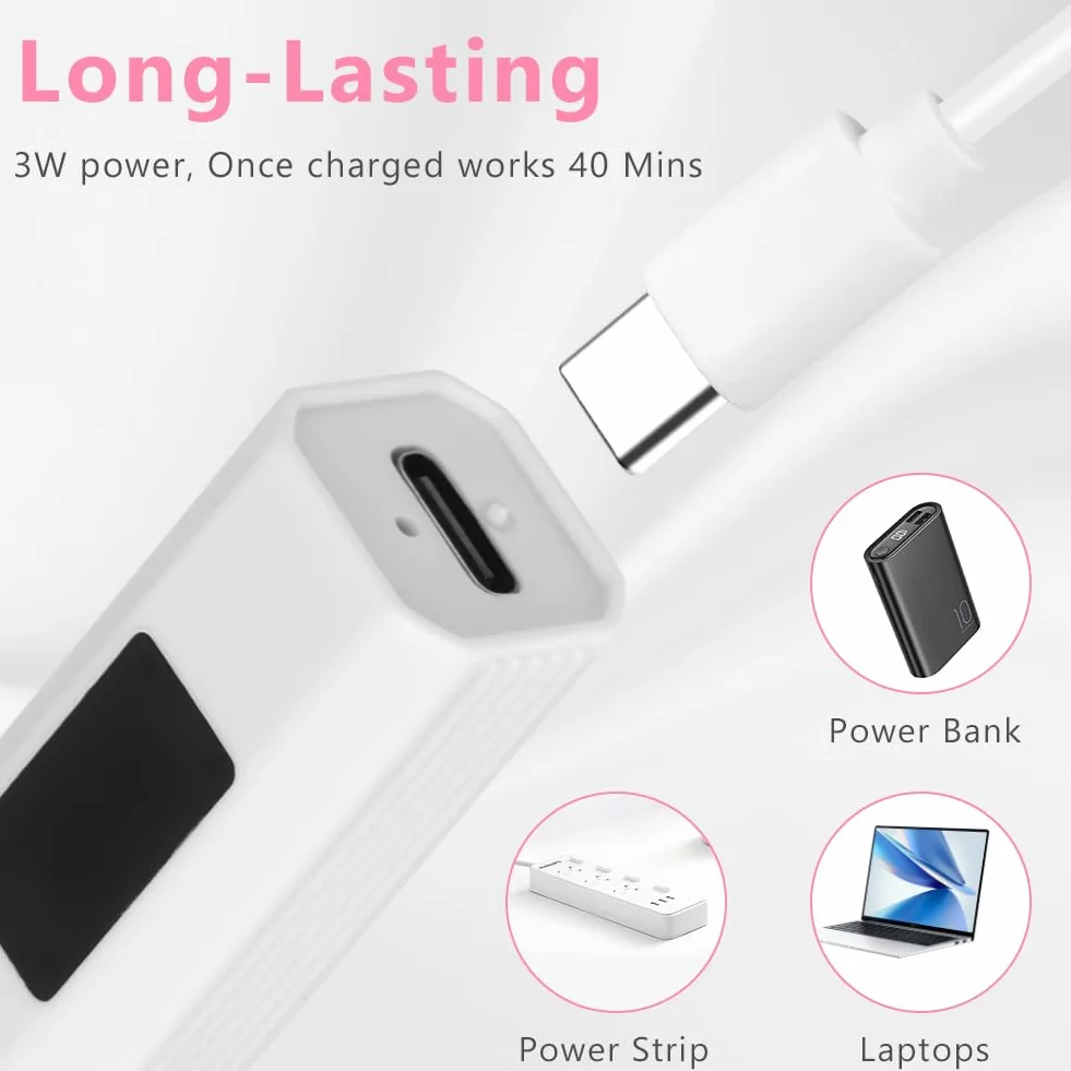 LOPHE przenośna lampa UV do paznokci, mała lampa UV do paznokci żelowych, ładowalna lampa do paznokci USB z ekranem LED i timerem 10s 30s 60s, przenośna latarka LED do paznokci, prezent dla kobiet do