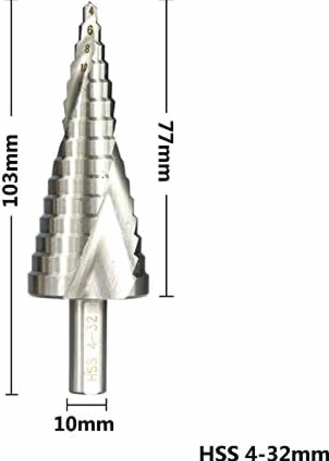 Wiertło Stopniowe, Wiertła Do Metalu, Wiertło Stopniowe Z Węglików Spiekanych HSS 4-32 Mm 6-60 Mm Wiertło Stopniowe Rowek Spiralny Wiertło Pagoda Trójkątny Uchwyt Dłuto Wiertarka Stożkowa Stopniow