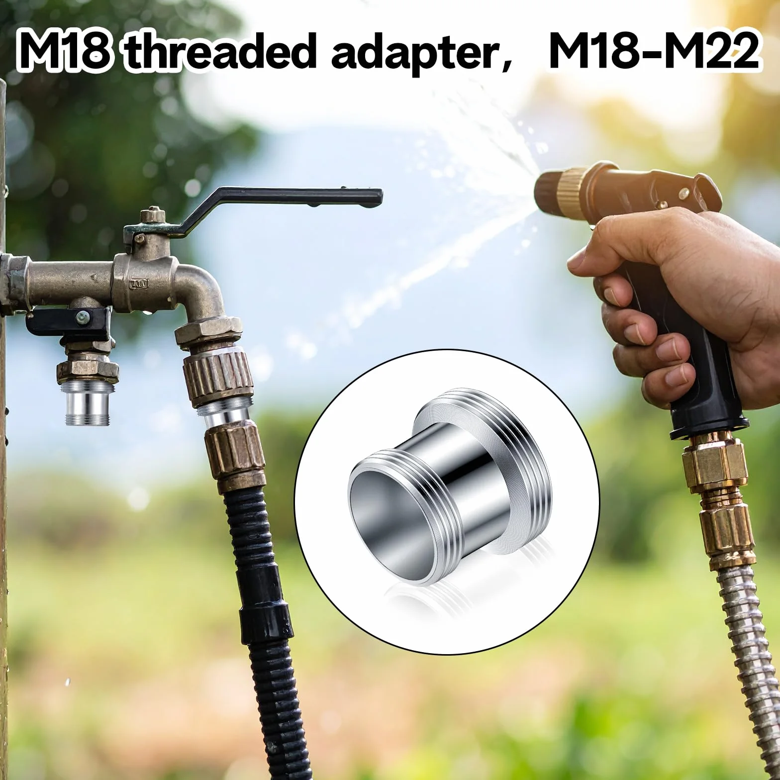 Adaptery do kranu M18 na M22 gwint zewnętrzny filtr wody 3 sztuki